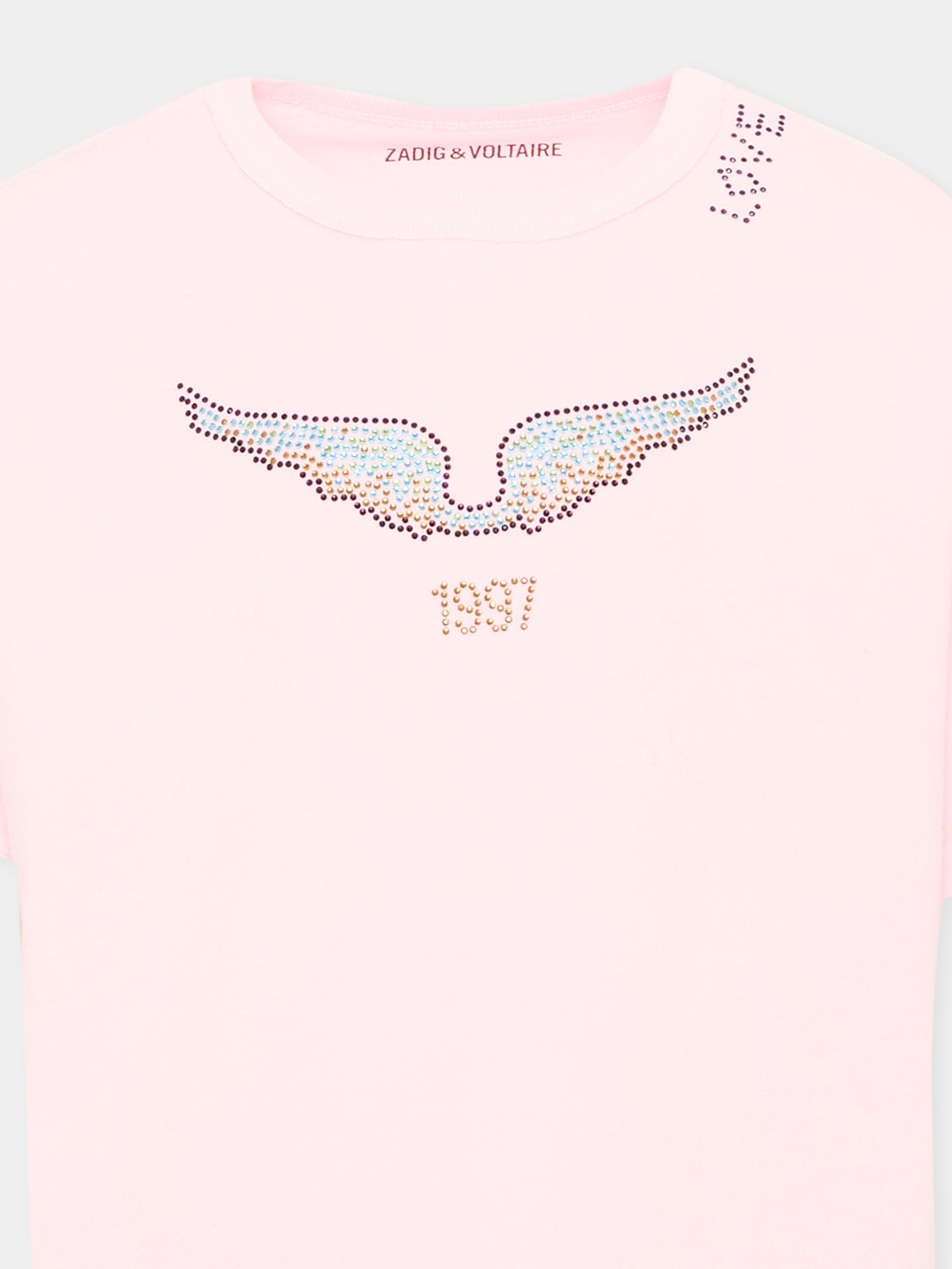 T-shirt rosa per bambina con logo,Zadig & Voltaire Kids,X60791 44A