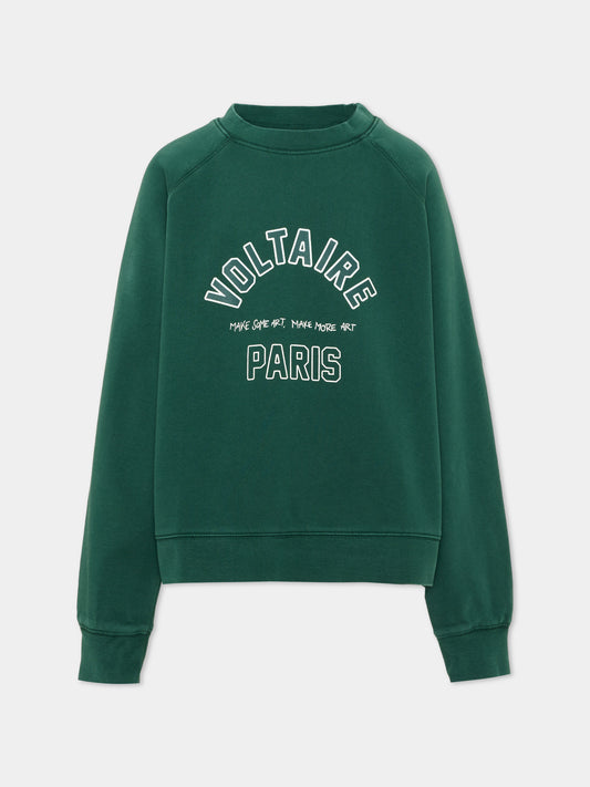 Felpa girocollo verde per bambina,Zadig & Voltaire Kids,X60798 66H