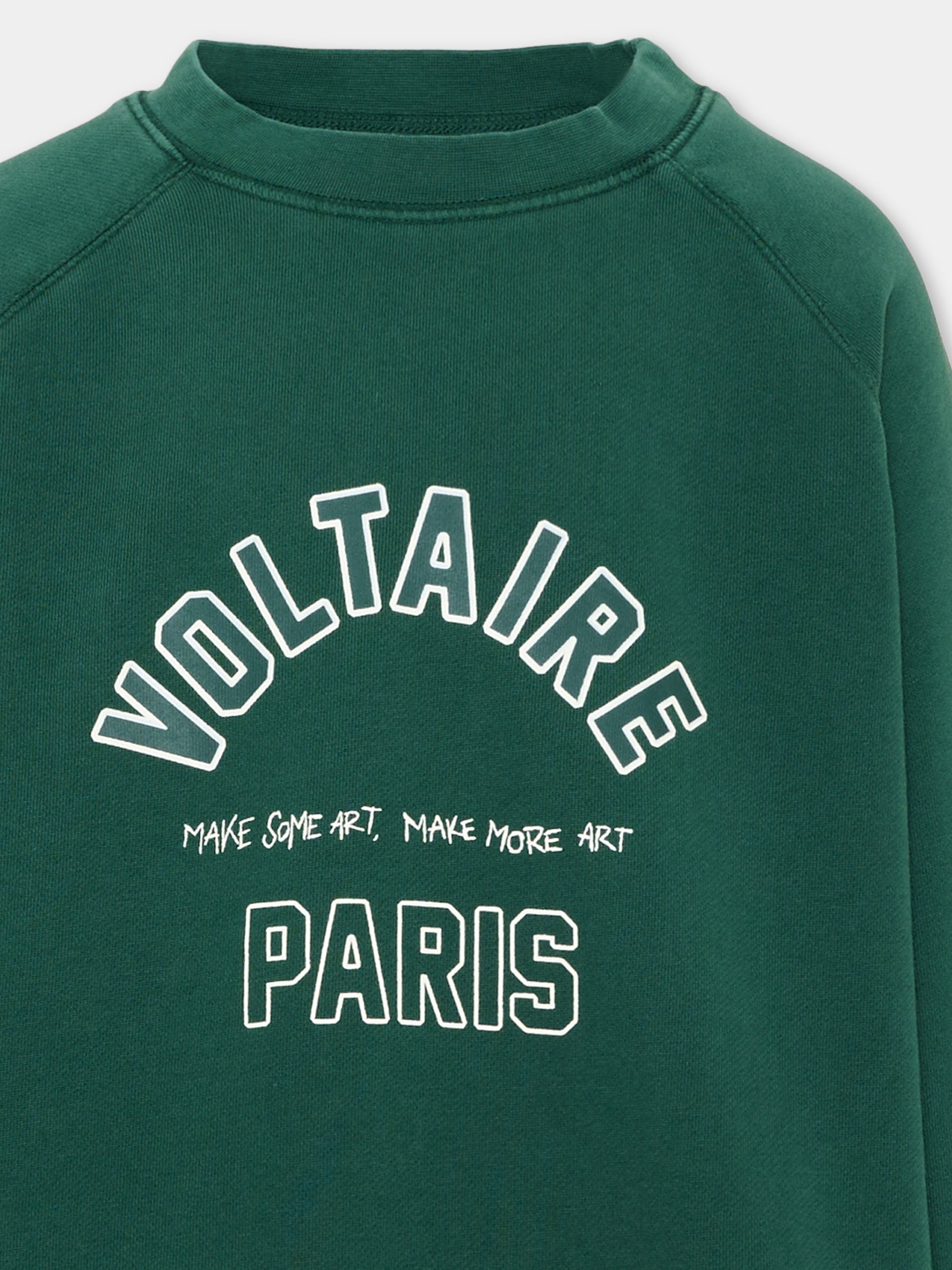 Felpa girocollo verde per bambina,Zadig & Voltaire Kids,X60798 66H
