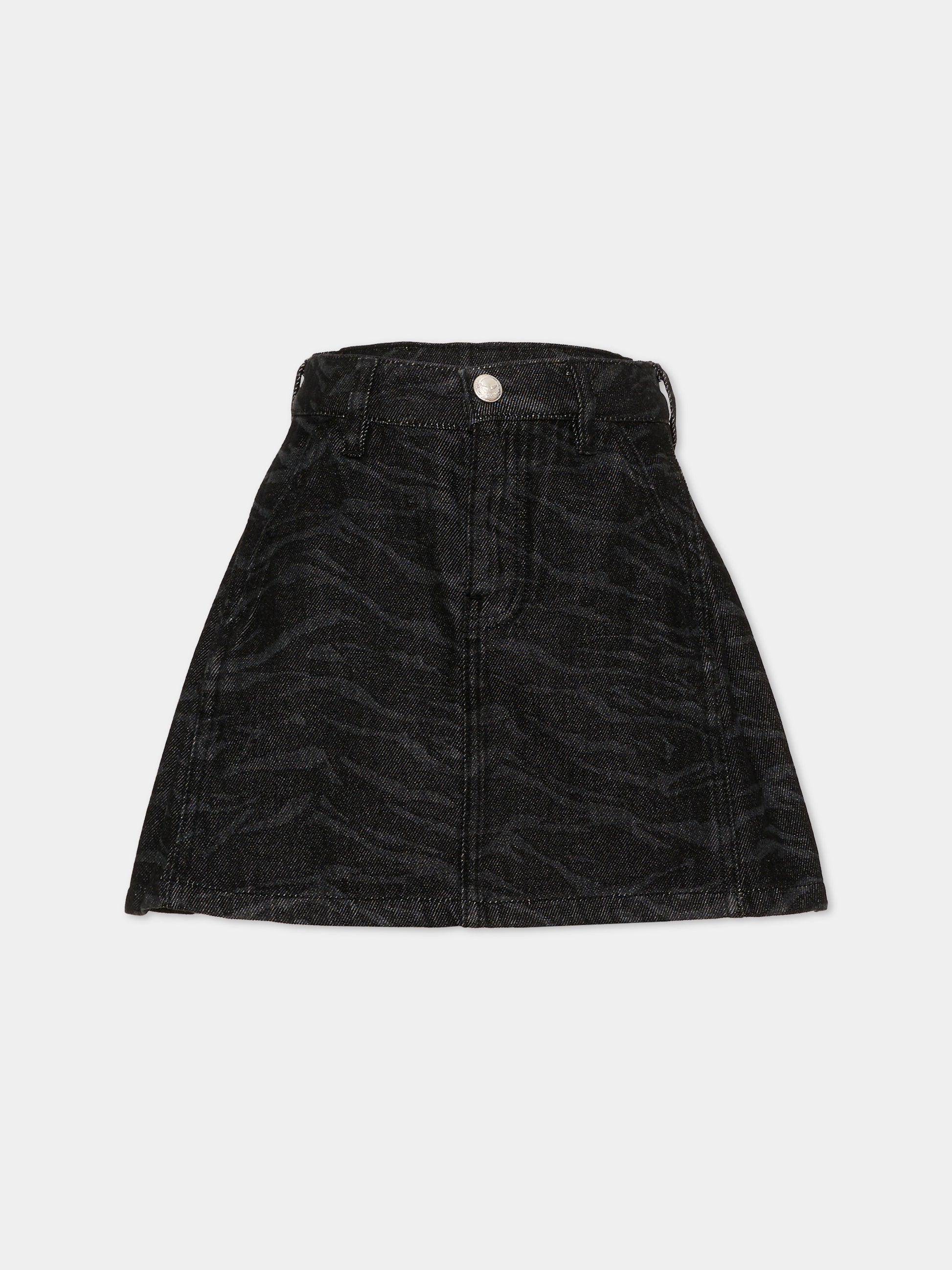 Gonna denim per bambina con stampa zebrata,Zadig & Voltaire Kids,X60819 Z11