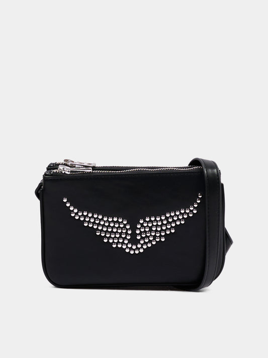 Borsa casual nera per bambina con ali,Zadig & Voltaire Kids,X60881 09B