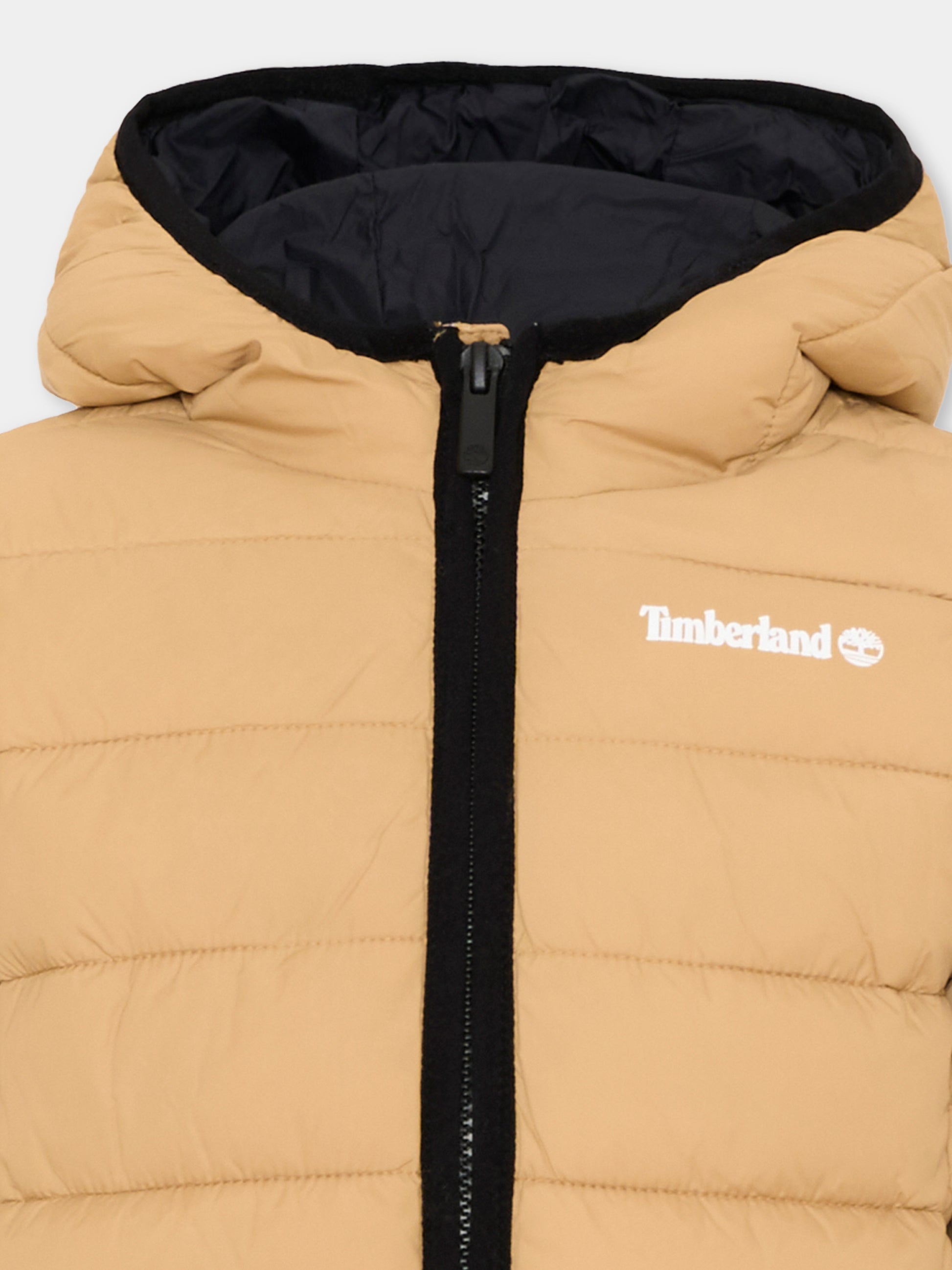 Piumino beige per bambino con cappuccio,Timberland,T60377 230