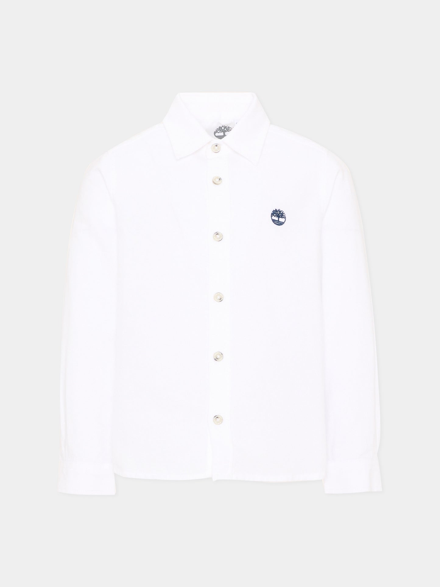Camicia bianca per bambino con logo,Timberland,T60844 10P