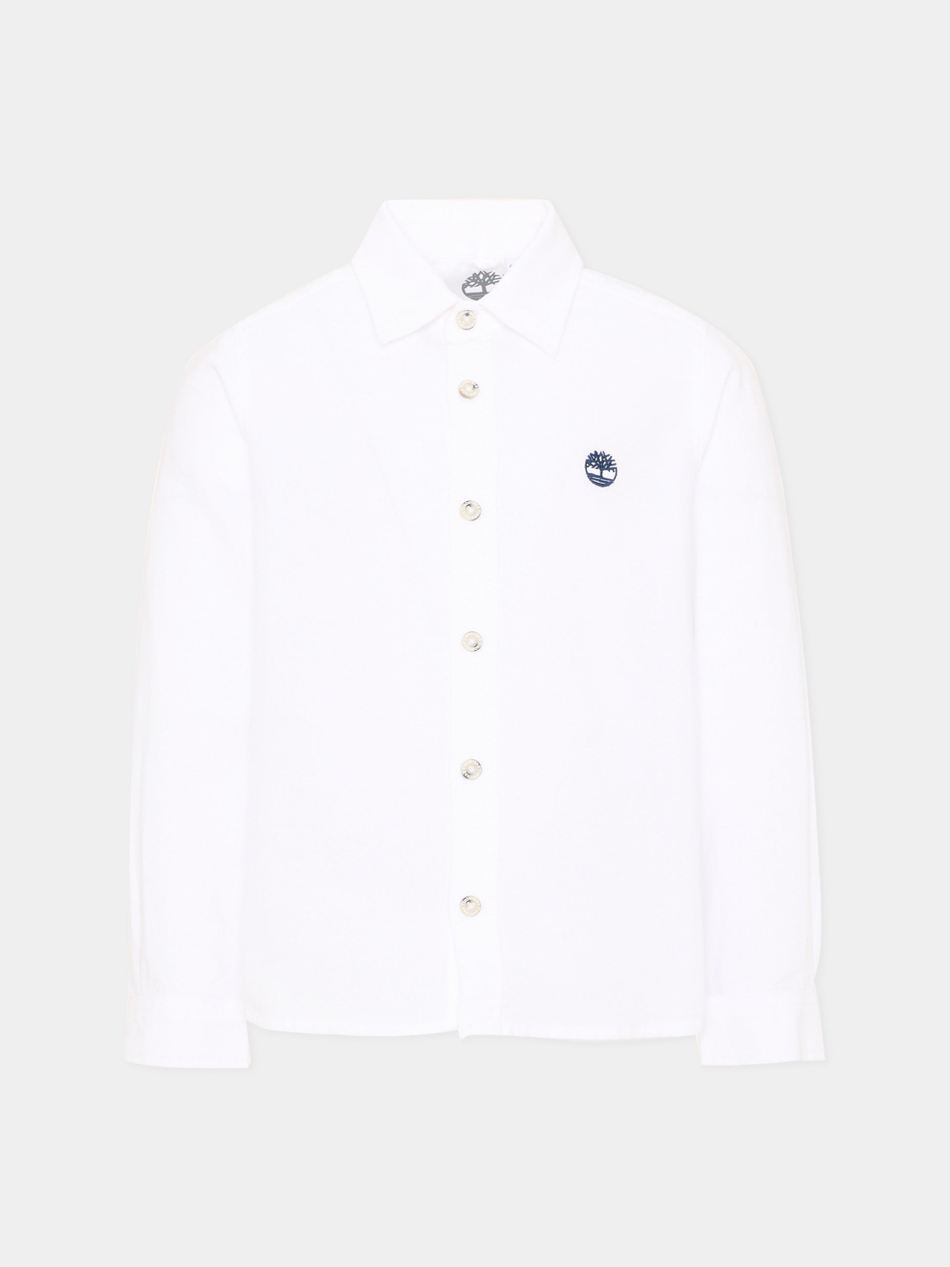 Camicia bianca per bambino con logo,Timberland,T60844 10P