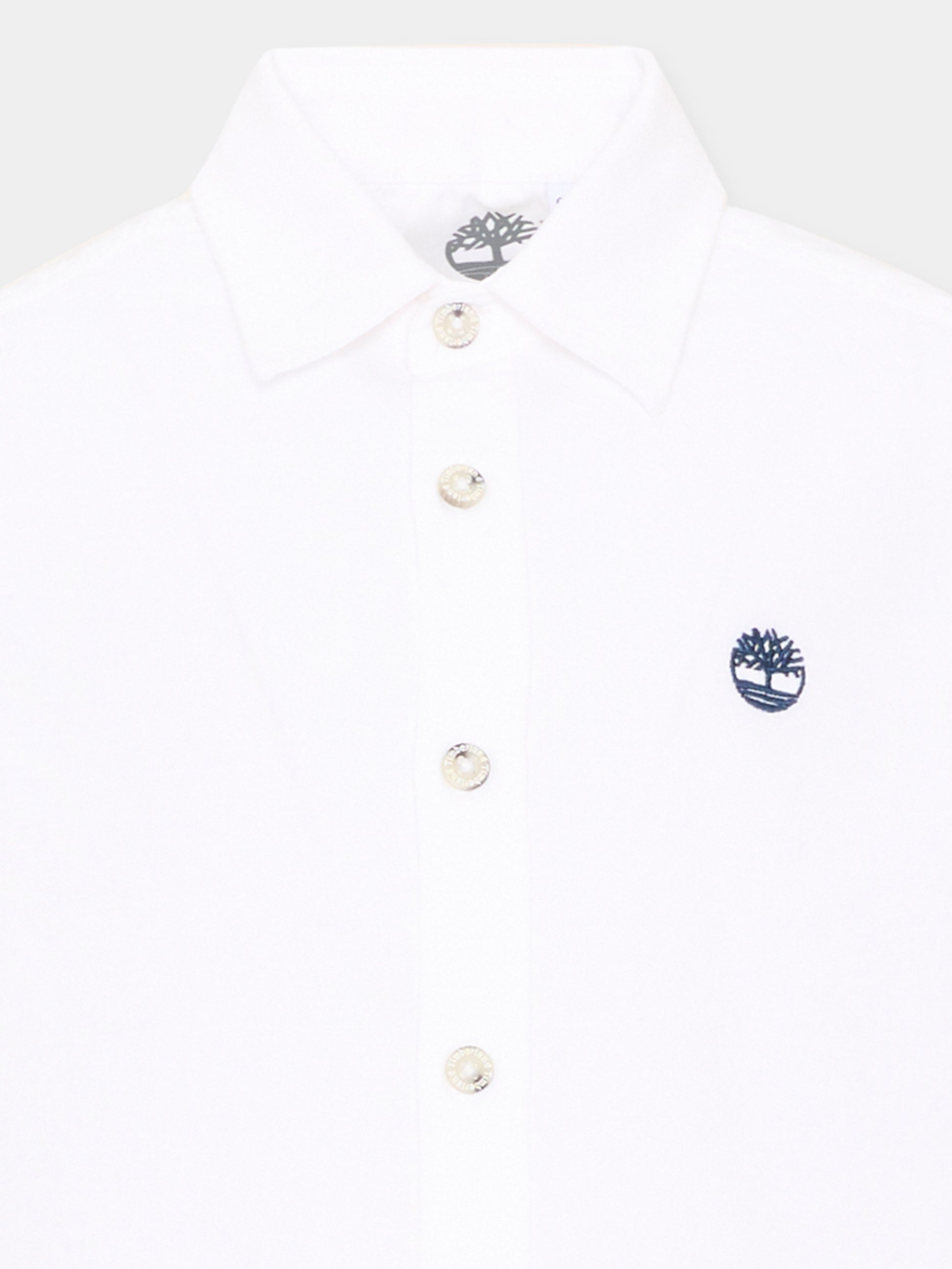 Camicia bianca per bambino con logo,Timberland,T60844 10P