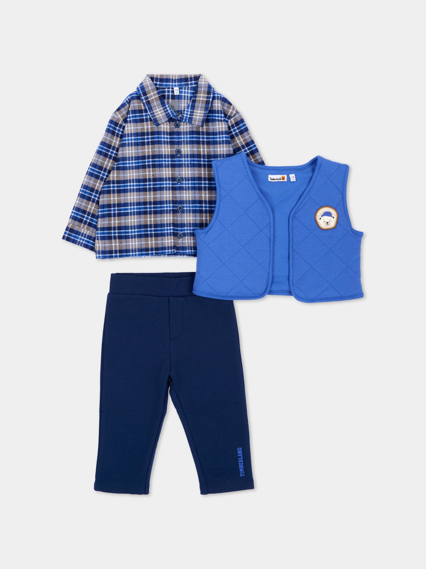 Completo sportivo blu per neonato con logo,Timberland,T61008 849