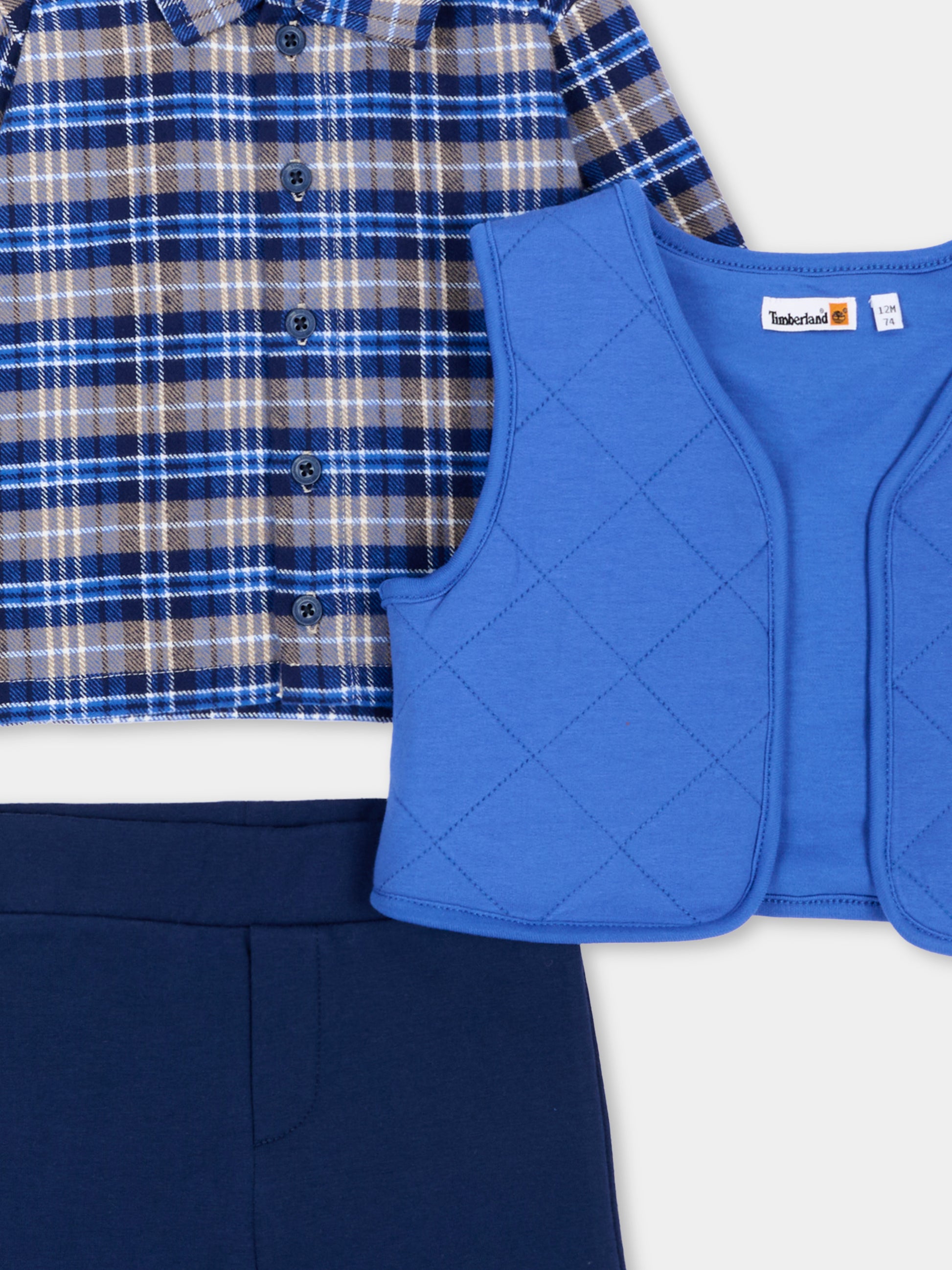Completo sportivo blu per neonato con logo,Timberland,T61008 849