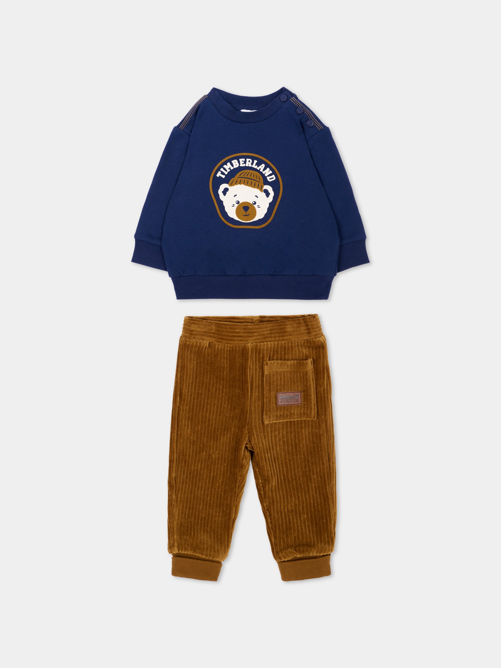 Completo sportivo blu per neonato con logo,Timberland,T61009 84N