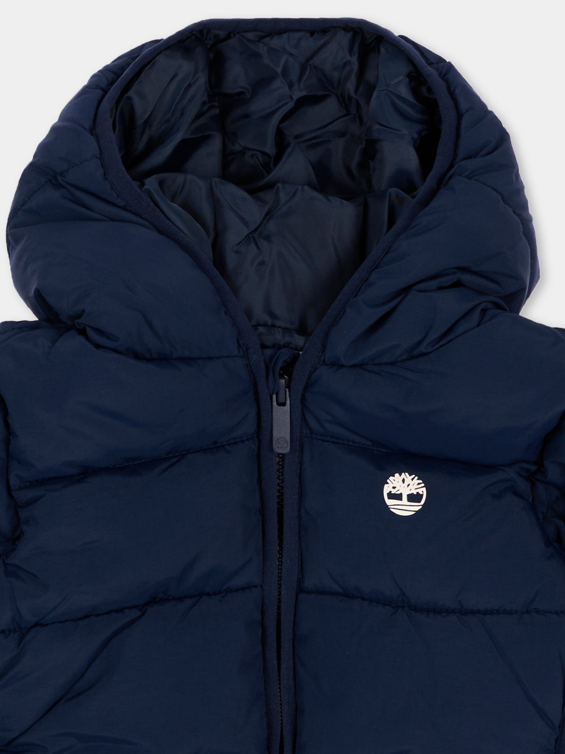 Piumino blu per neonato con cappuccio,Timberland,T61024 849