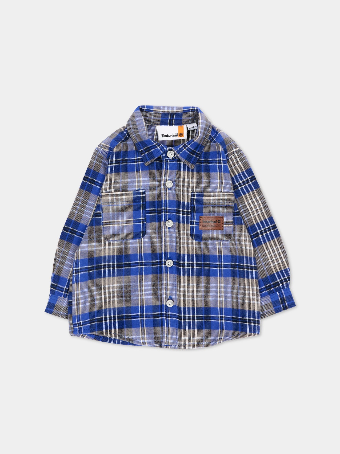 Camicia a manica lunga blu per neonato,Timberland,T61039 829