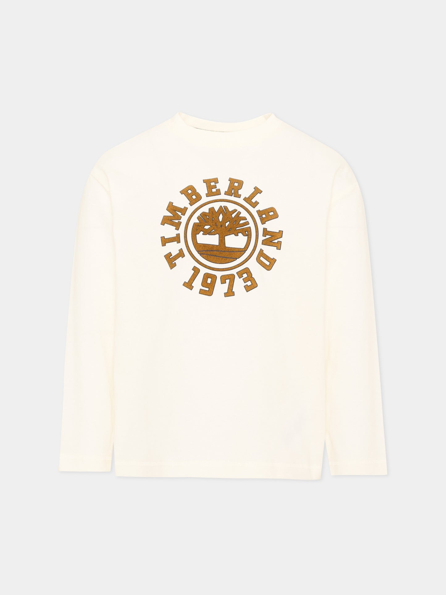 T-shirt a manica lunga bianca con logo,Timberland,T61049 127