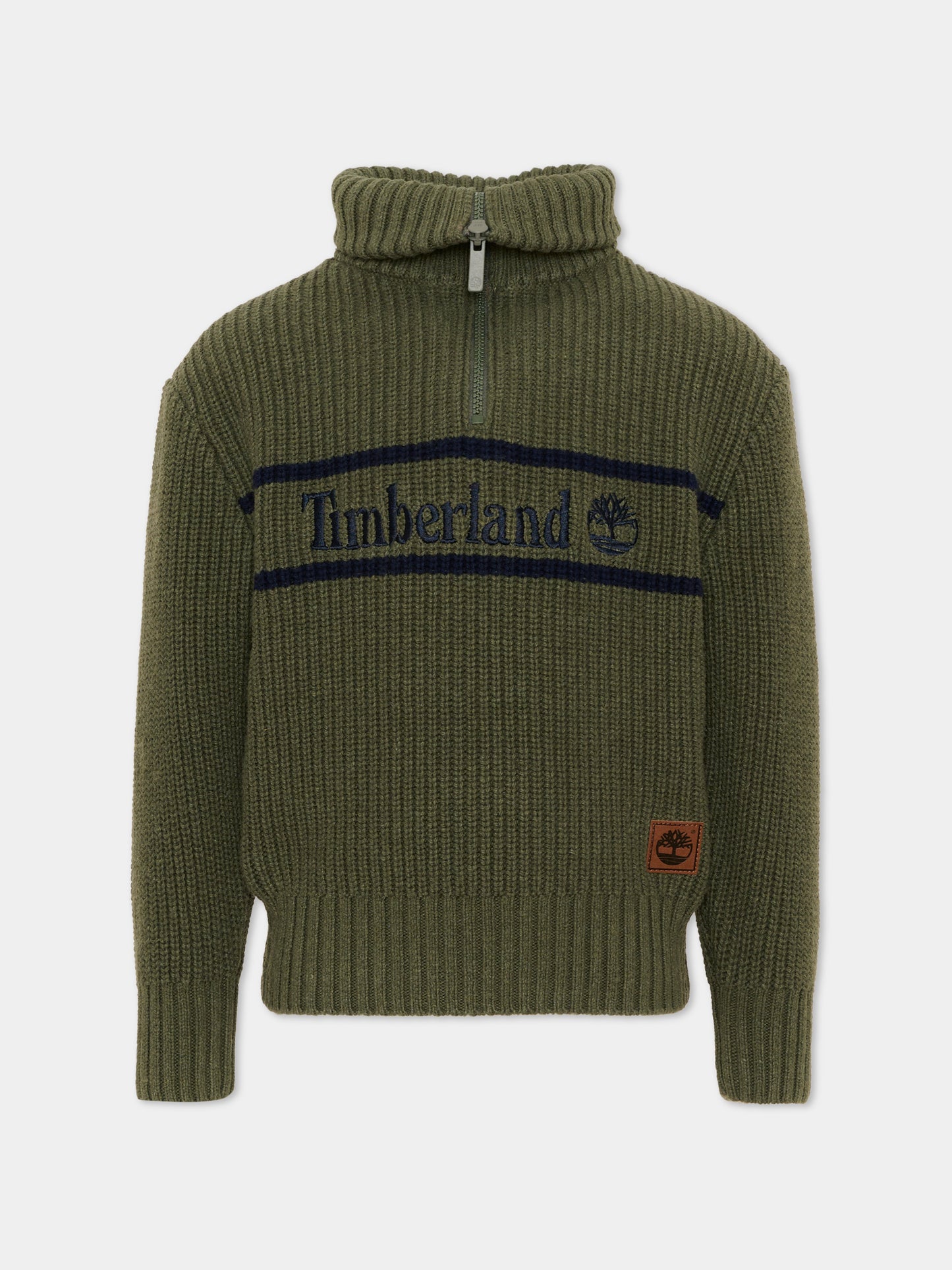 Maglione verde per bambino con zip,Timberland,T61082 730