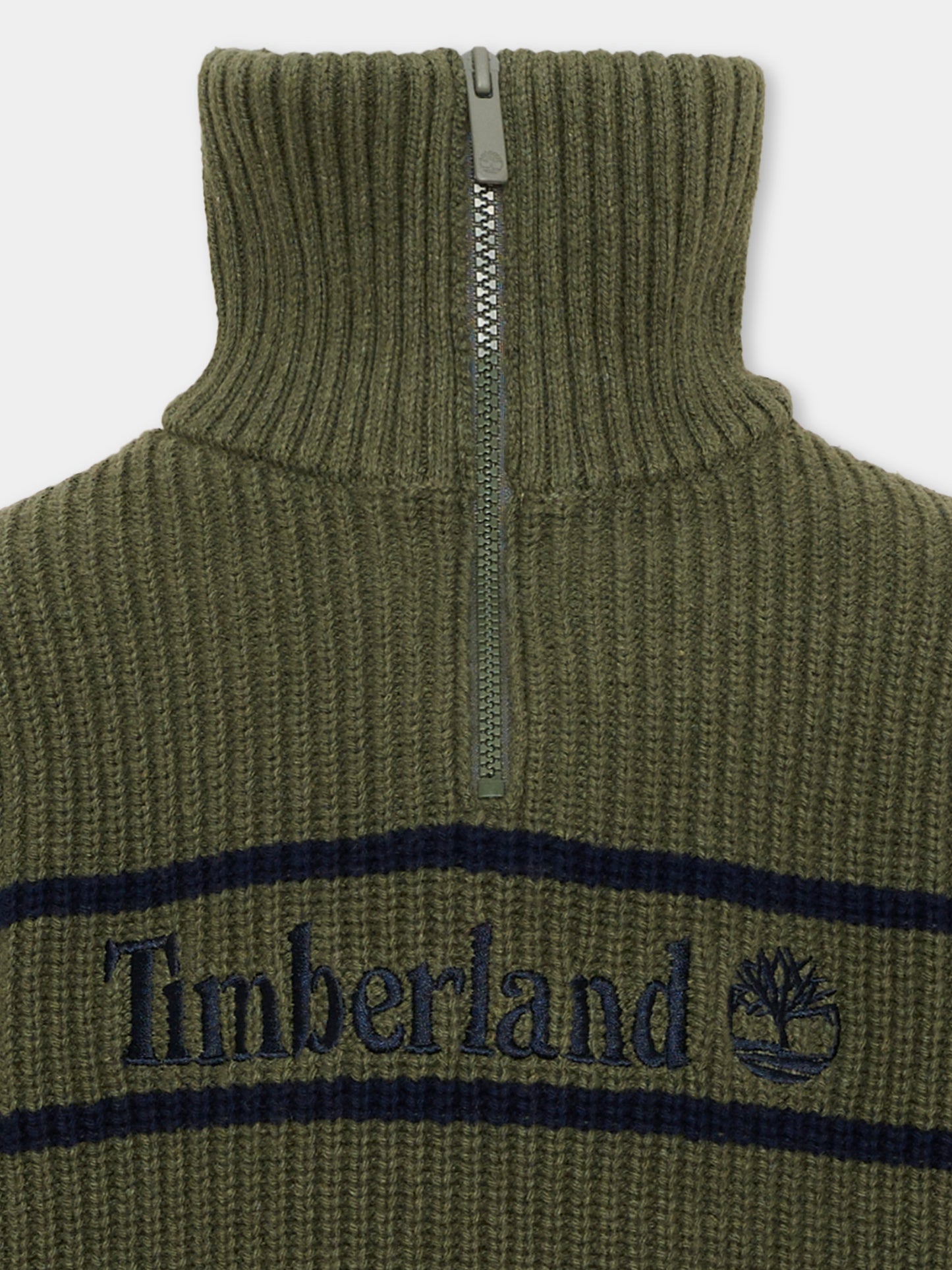 Maglione verde per bambino con zip,Timberland,T61082 730