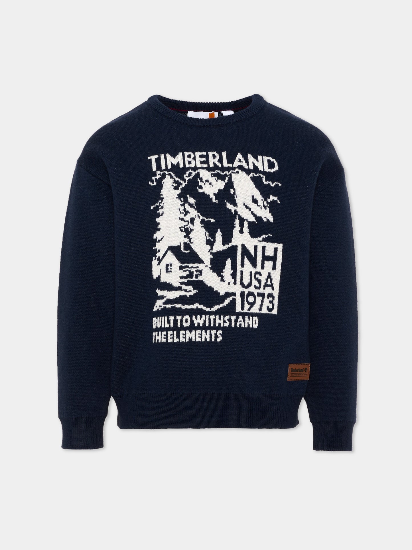 Maglione blu per bambino jacquard,Timberland,T61084 849