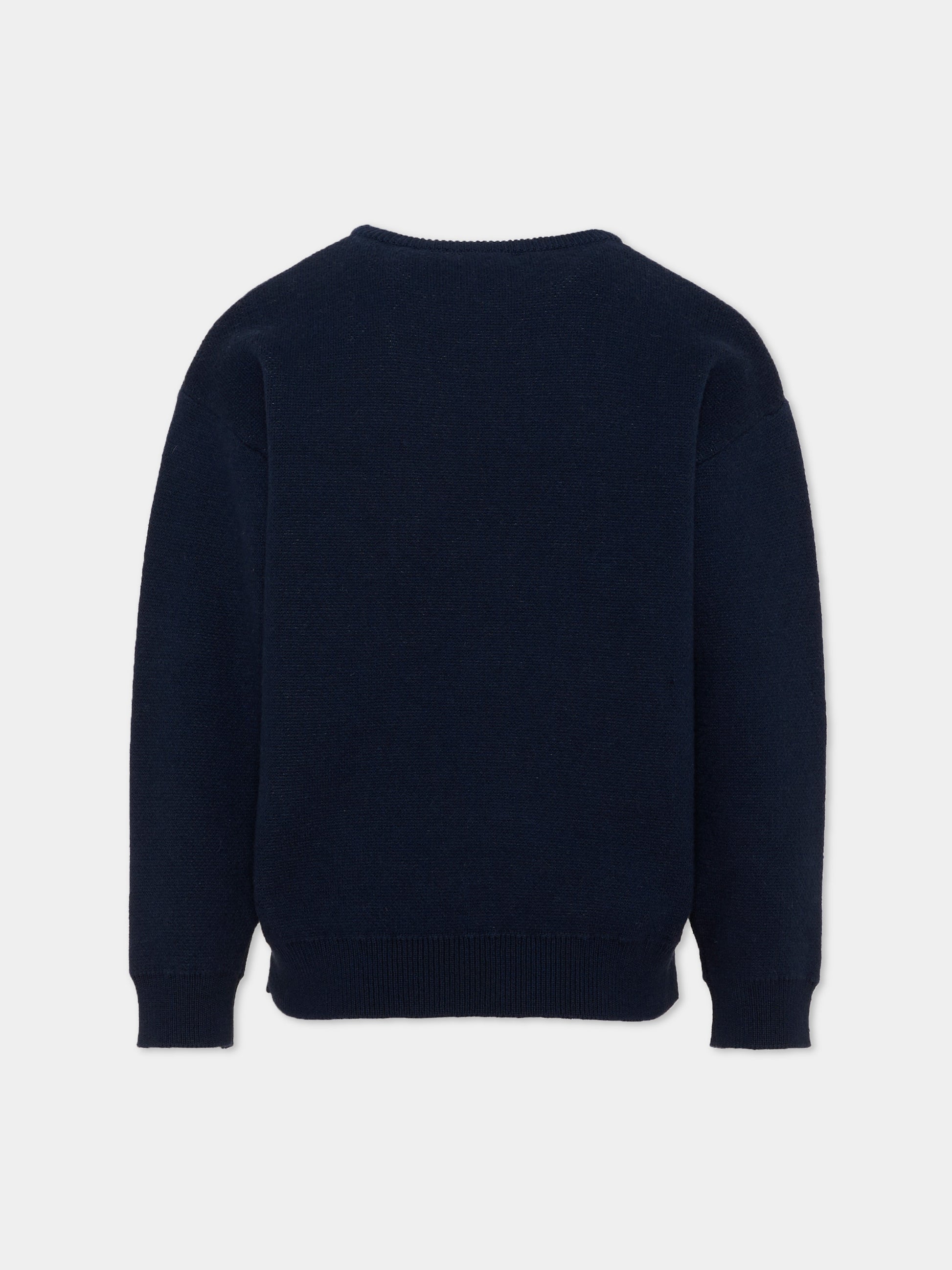 Maglione blu per bambino jacquard,Timberland,T61084 849