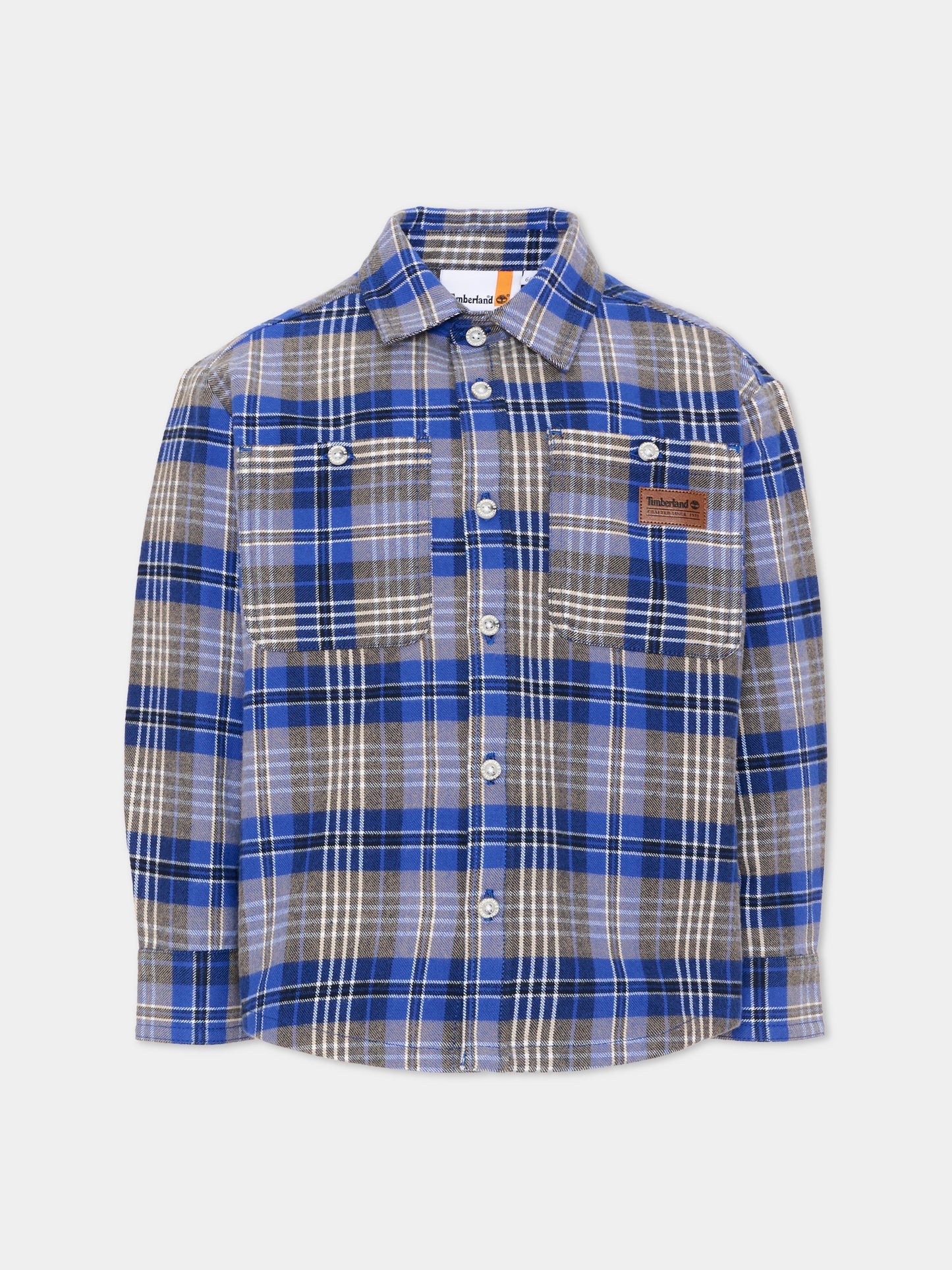 Camicia a manica lunga blu tartan,Timberland,T61087 829