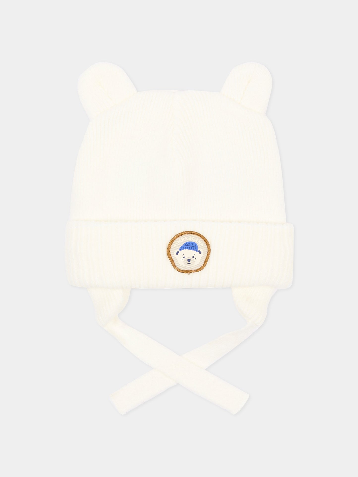 Berretto avorio per neonato con orsetto,Timberland,T61093 127