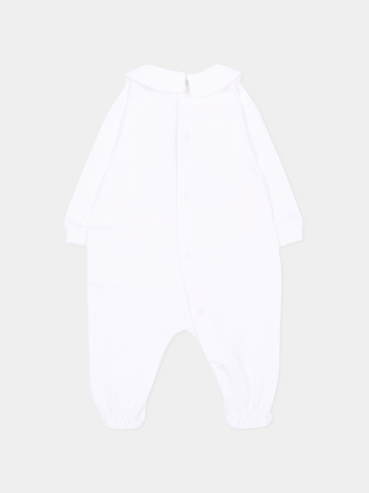 Tutina bianca per neonati con Teddy Bear,Moschino Kids,M5Y037 LCA40 10101