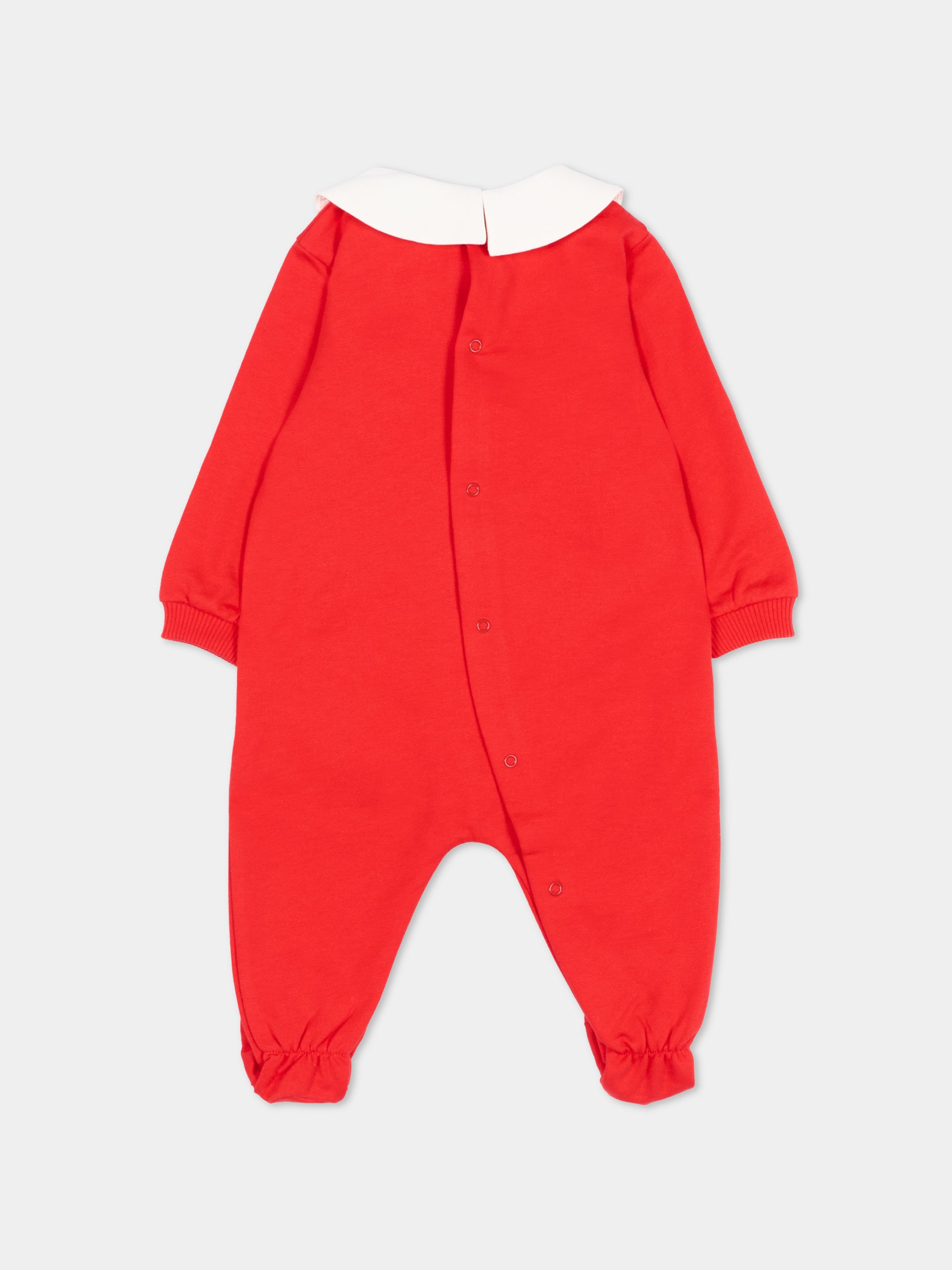 Tutina rossa per neonati con Teddy Bear,Moschino Kids,M6Y037 LCA61 50109