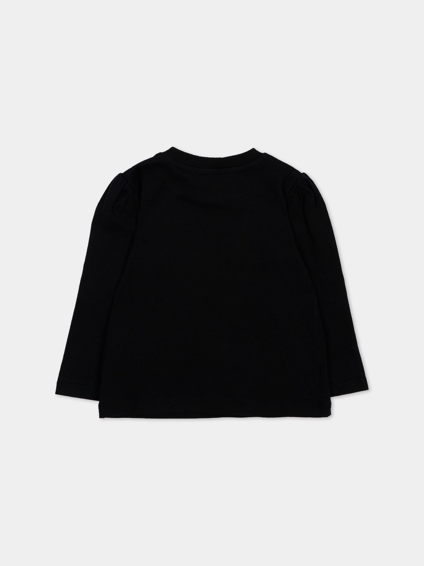 T-shirt nera per neonata con Teddy Bear,Moschino Kids,MAO00V LBA11 60100