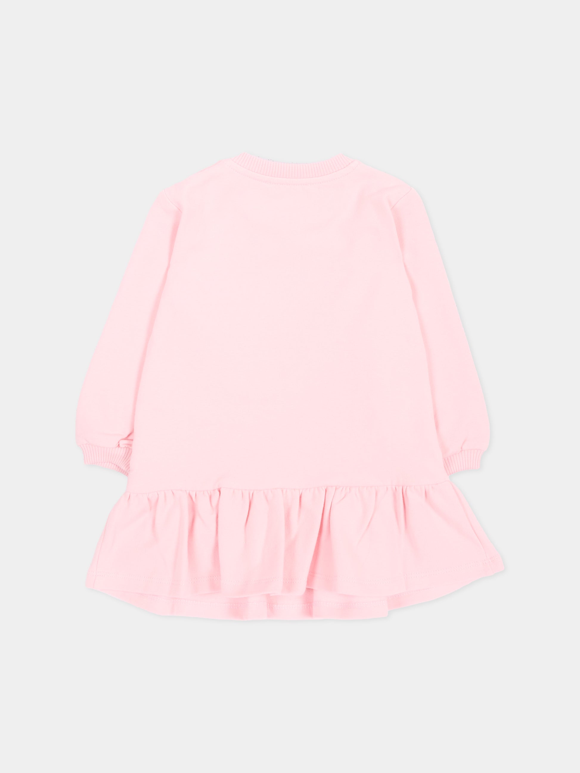 Vestito rosa per neonata con Teddy Bear,Moschino Kids,MBV0BK LDA18 50209