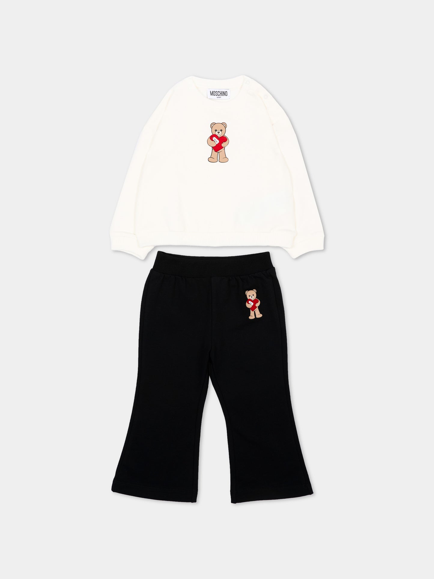 Completo sportivo multicolor per neonata con Teddy Bear,Moschino Kids,MDK03G LDA63 83933