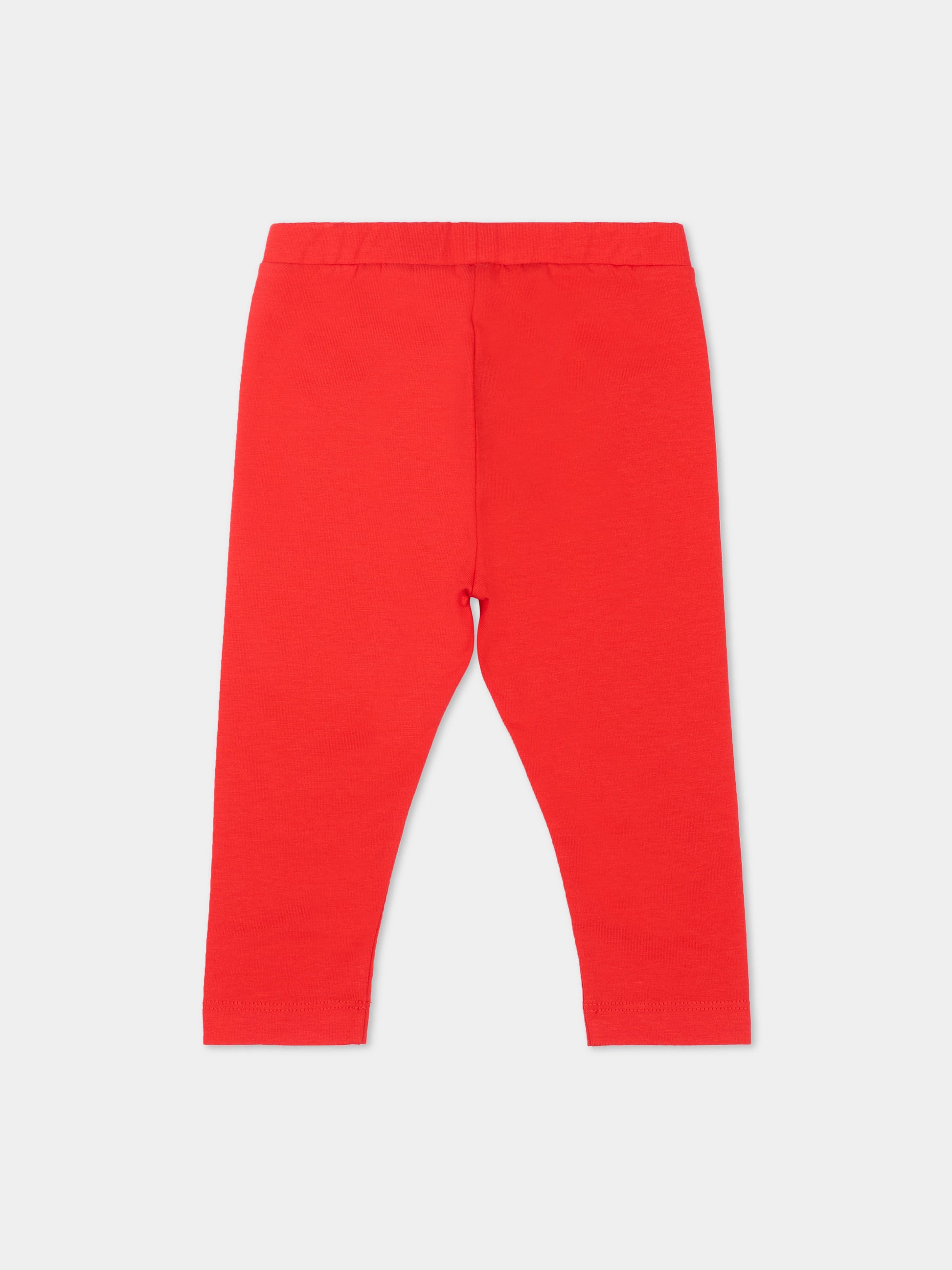Leggings rossi per neonata con Teddy Bear,Moschino Kids,MDP03O LBA11 50109