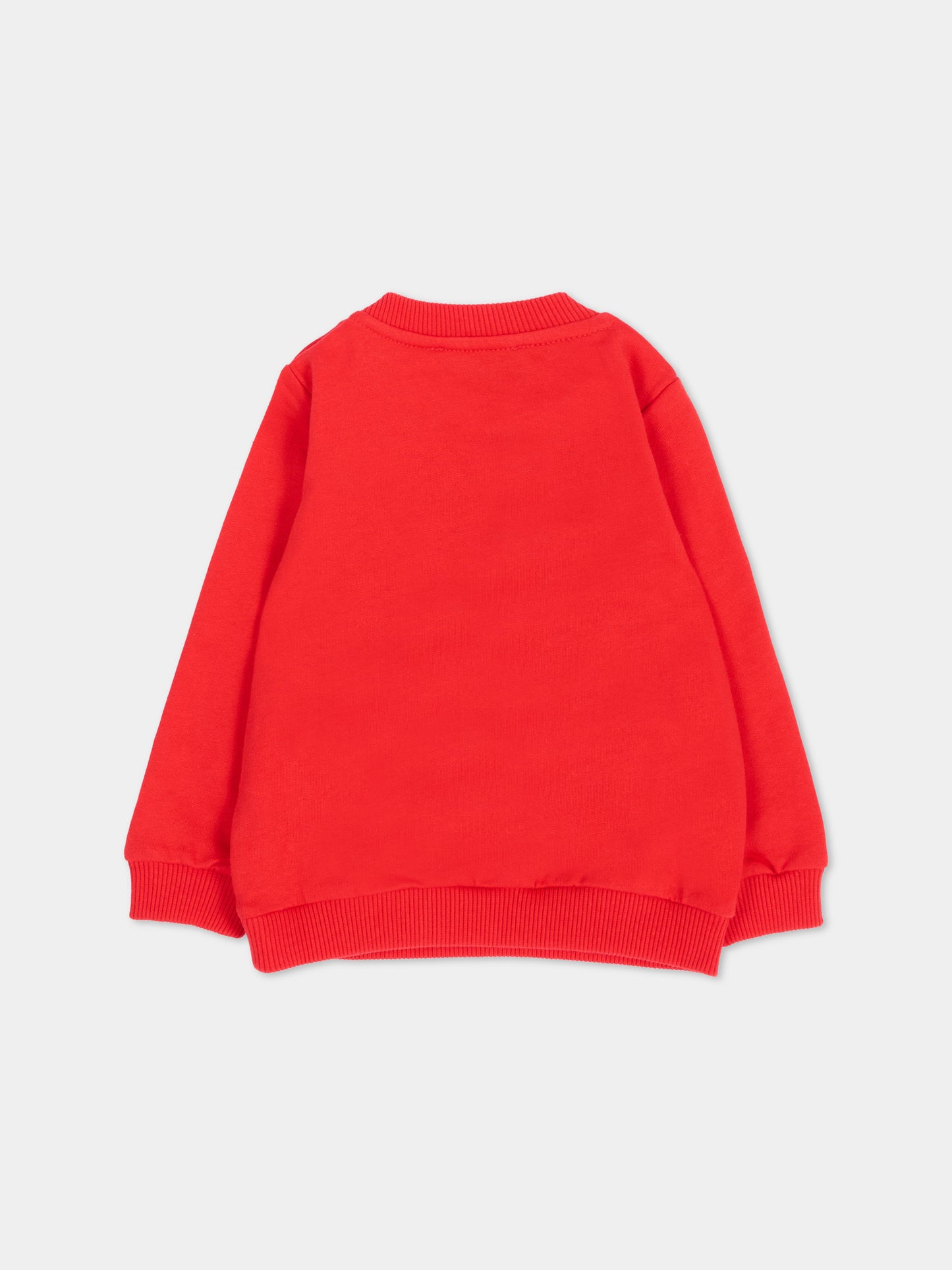 Felpa rossa per neonata con Teddy Bear,Moschino Kids,MHF02K LCA40 50109