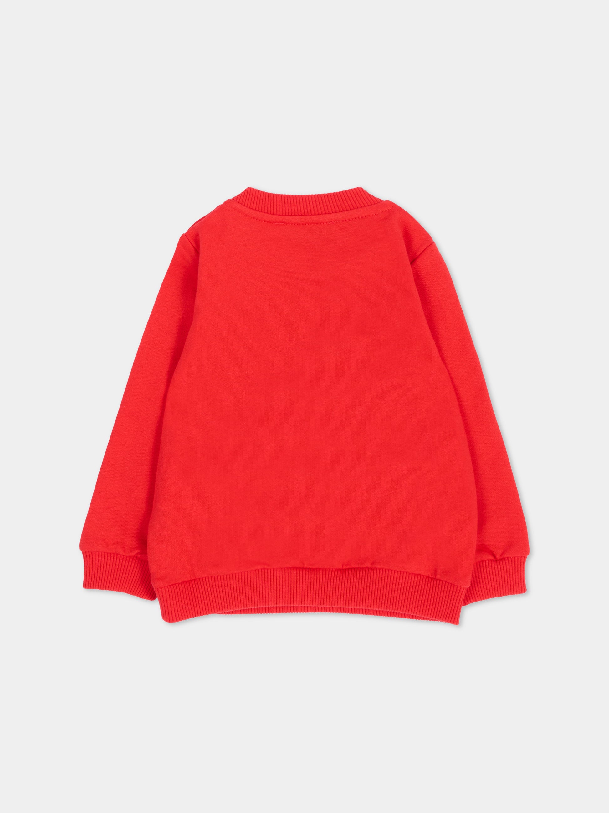 Felpa rossa per neonata con Teddy Bear,Moschino Kids,MHF02K LCA40 50109