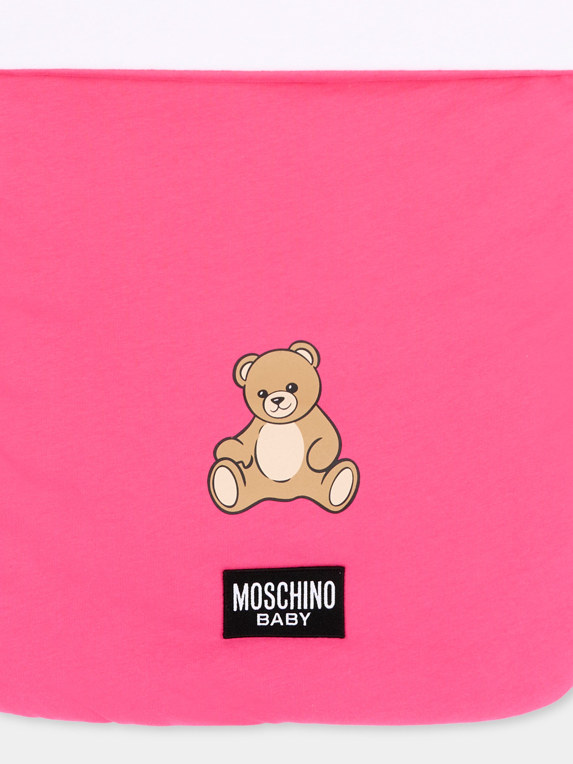 Sacco nanna fucsia per neonata con Teddy Bear,Moschino Kids,MME00U LCA40 51450