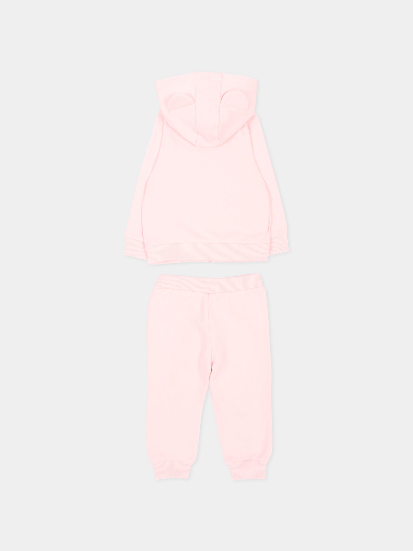 Completo sportivo rosa per neonata con Teddy Bear,Moschino Kids,MNK05D LCA92 50209