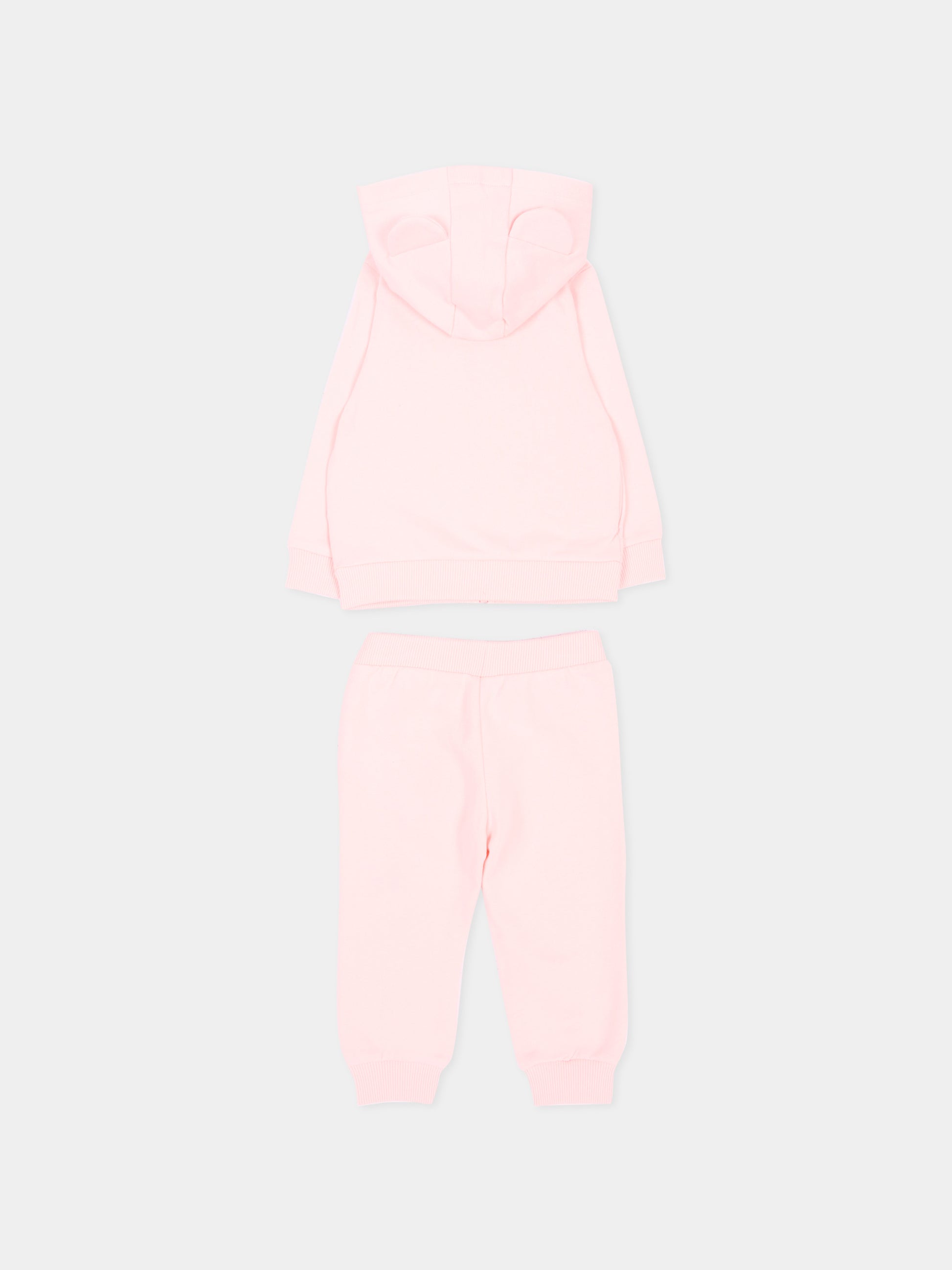 Completo sportivo rosa per neonata con Teddy Bear,Moschino Kids,MNK05D LCA92 50209