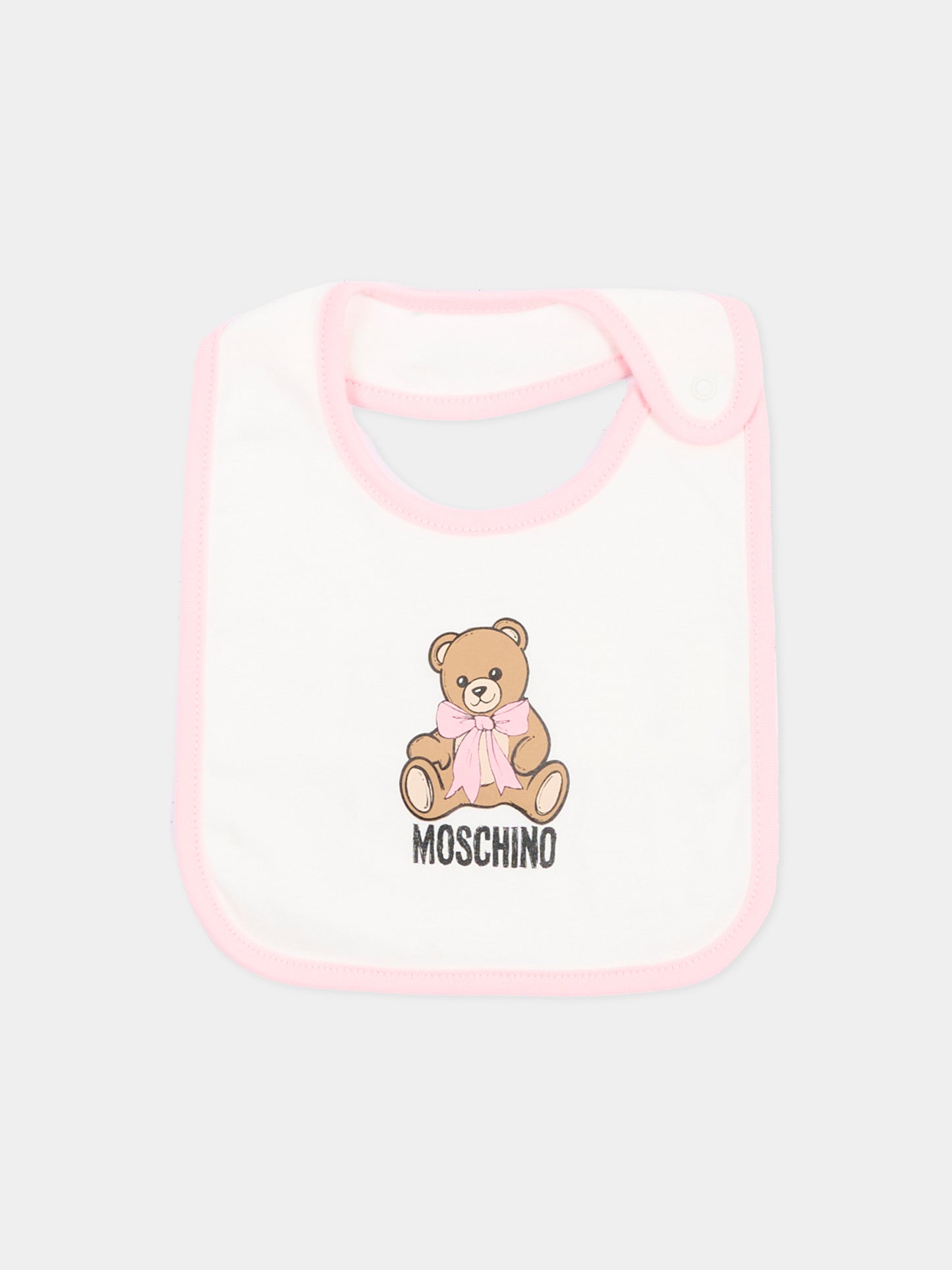 Set tutina rosa per neonata con Teddy Bear,Moschino Kids,MNY08B LCA40 50209