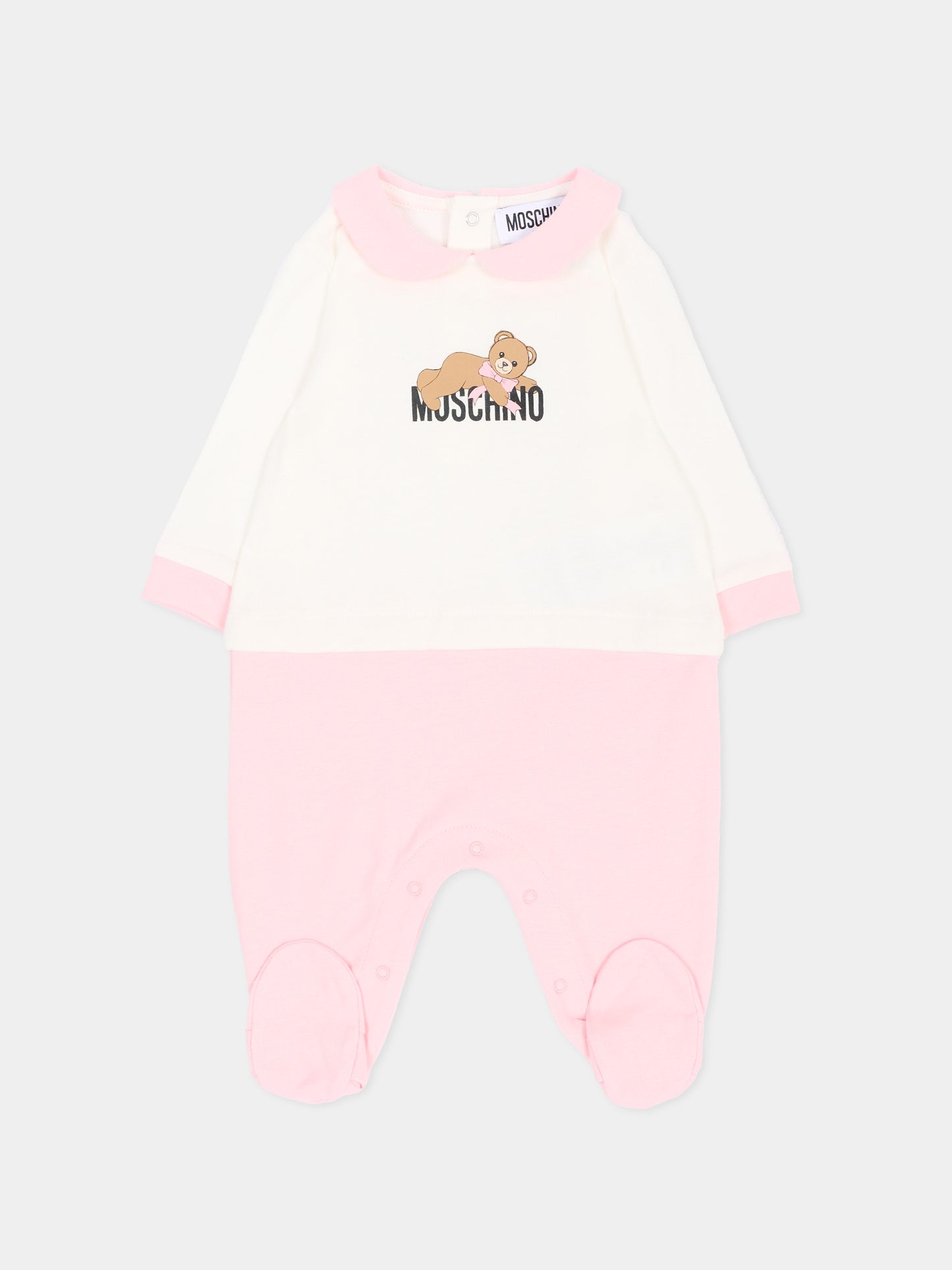 Tutina rosa per neonata con Teddy Bear,Moschino Kids,MPY06Z LCA40 84324