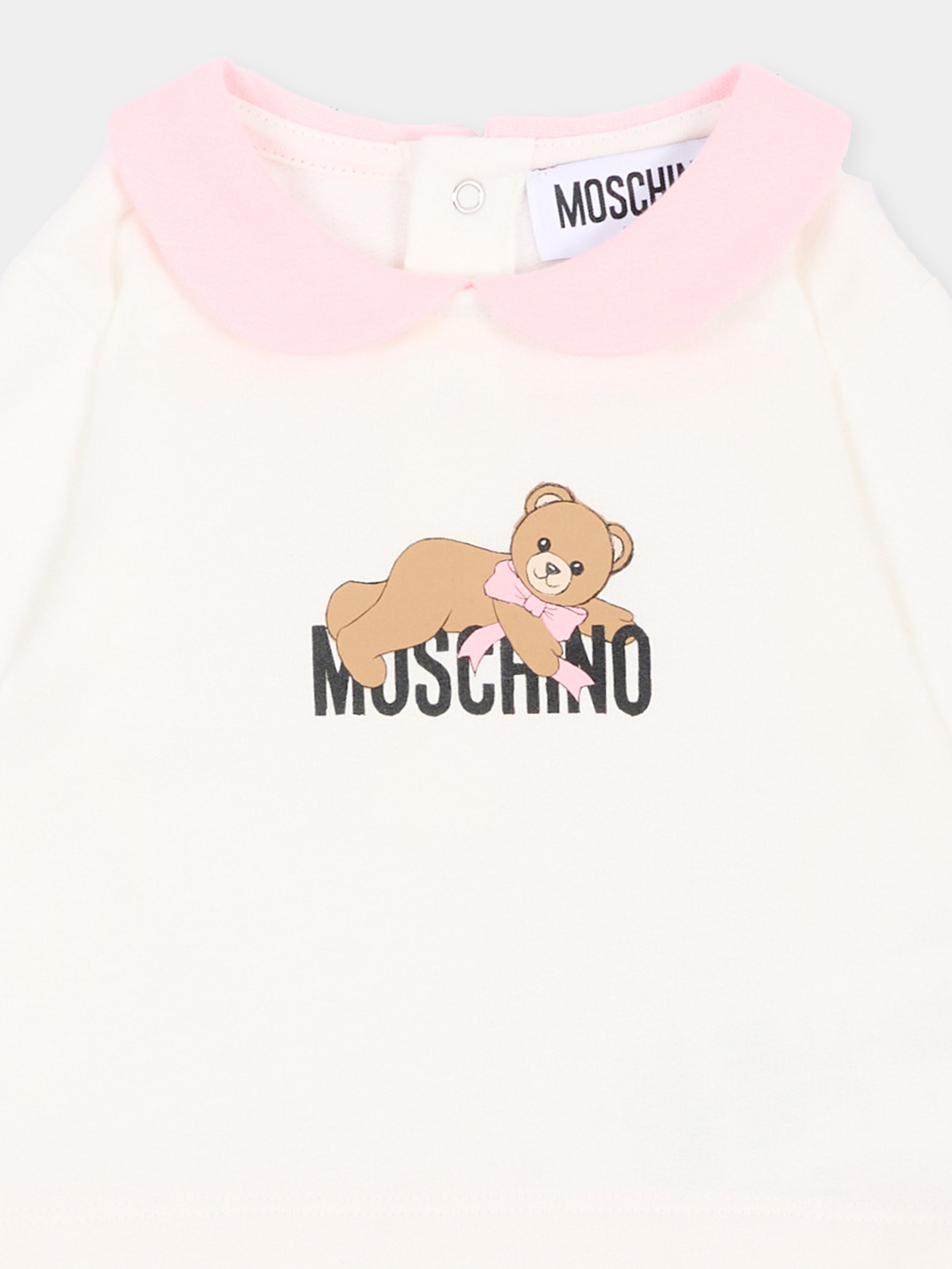 Tutina rosa per neonata con Teddy Bear,Moschino Kids,MPY06Z LCA40 84324
