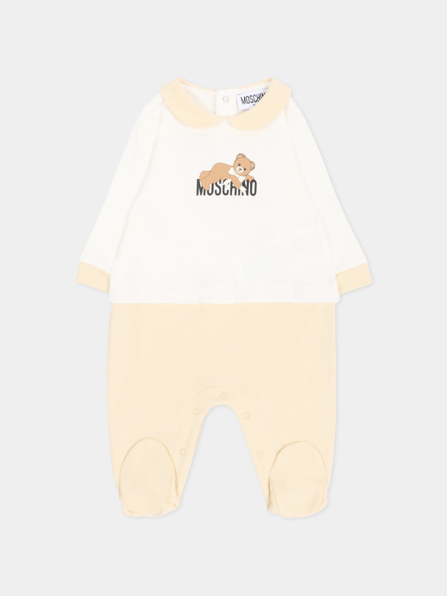 Tutina beige per neonati con Teddy Bear,Moschino Kids,MPY06Z LCA40 83631