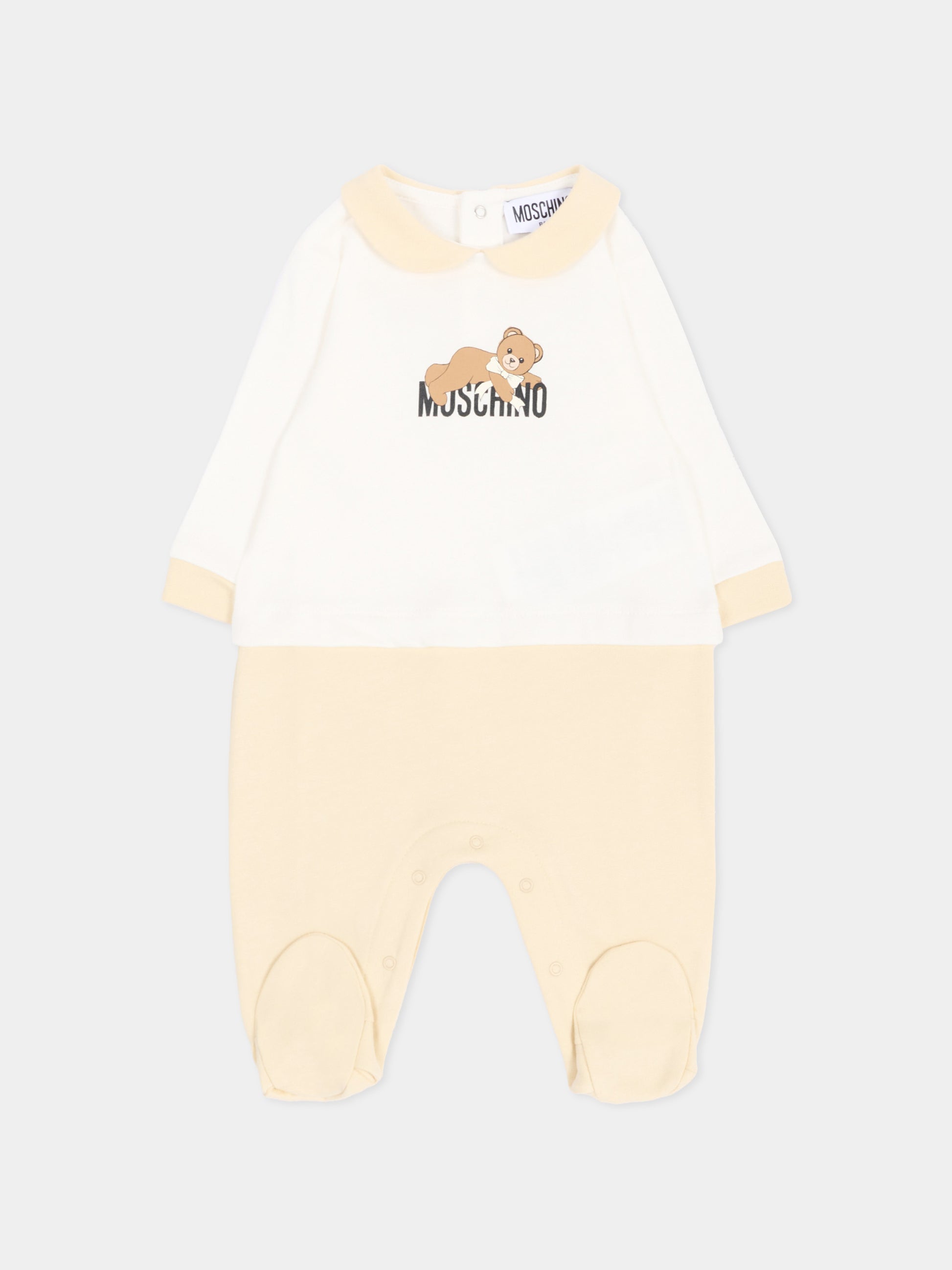 Tutina beige per neonati con Teddy Bear,Moschino Kids,MPY06Z LCA40 83631