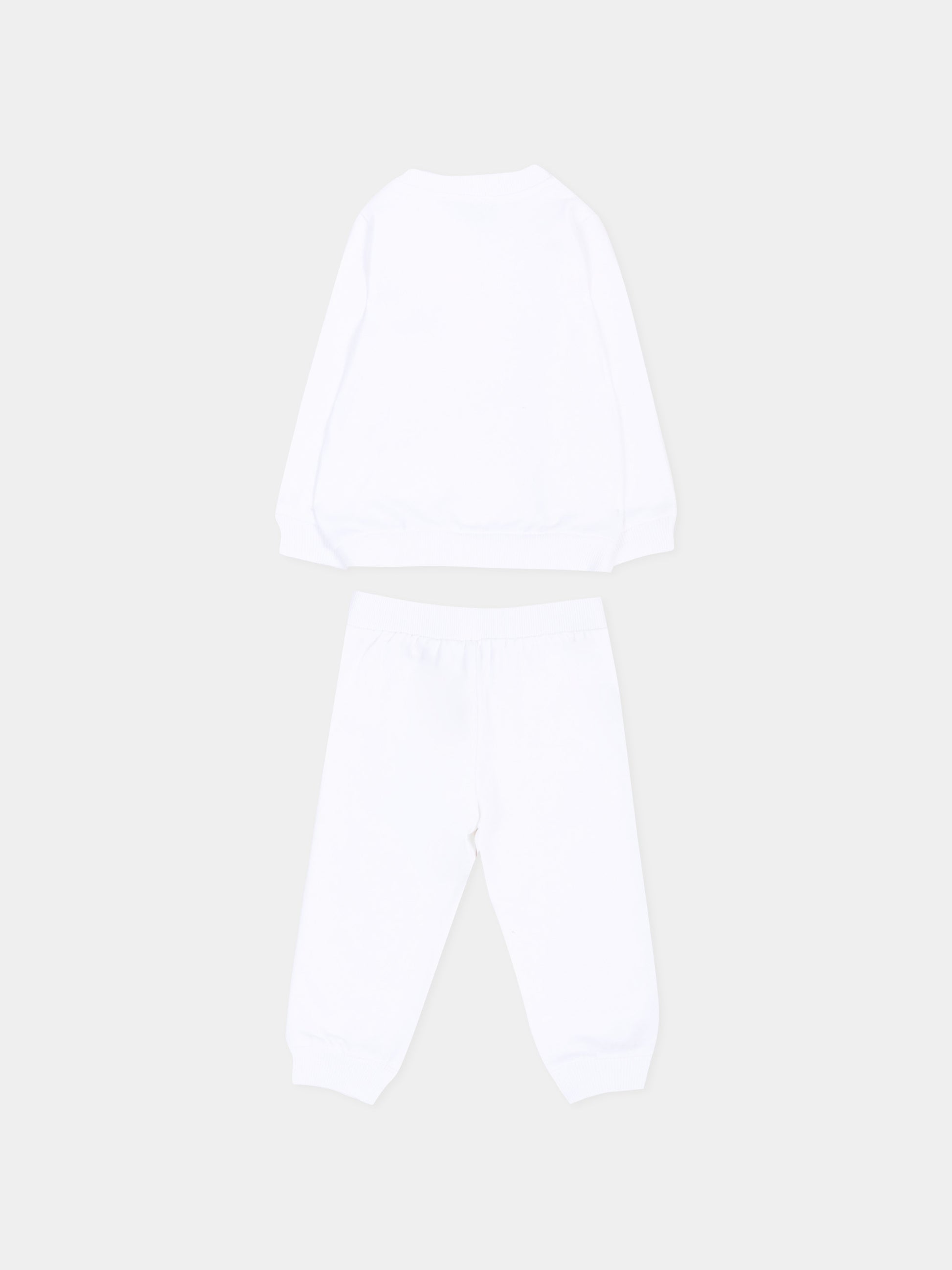 Completo sportivo bianco per neonati con Teddy Bear,Moschino Kids,MQK05E LCA83 10101
