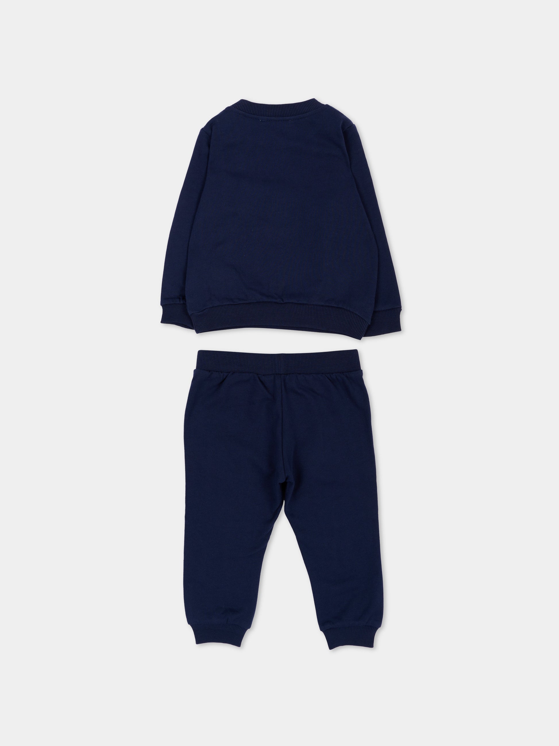 Completo sportivo blu per neonati con Teddy Bear,Moschino Kids,MQK05E LCA83 40016