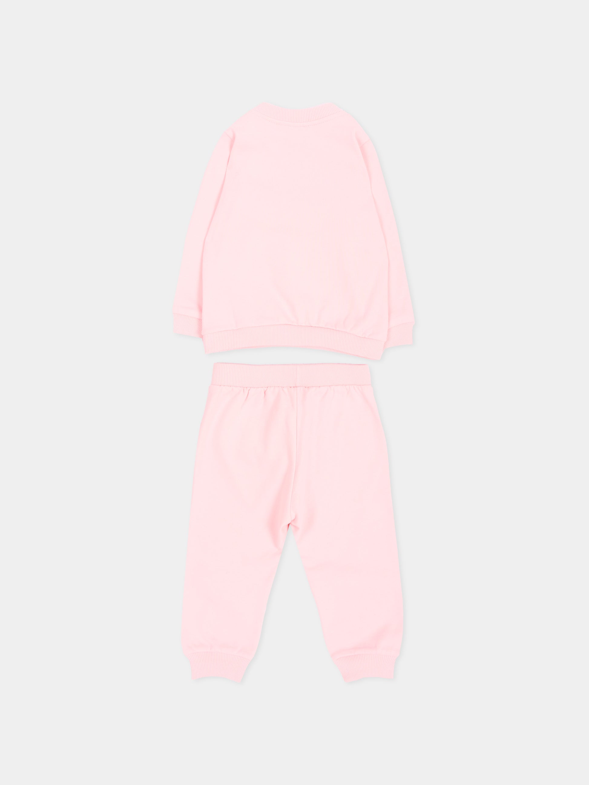 Completo rosa per neonata con Teddy Bear,Moschino Kids,MQK05E LCA83 50209