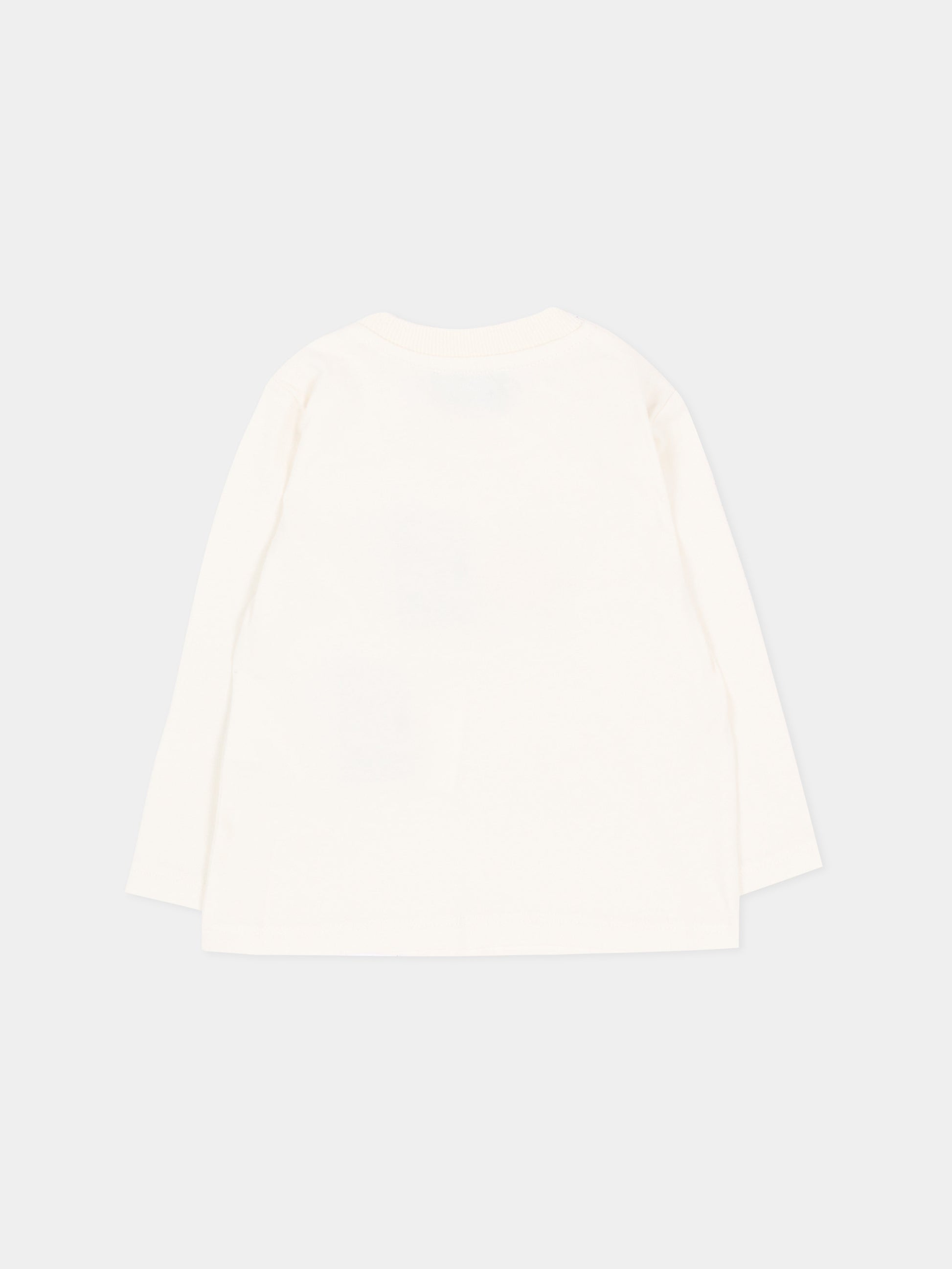 T-shirt a manica lunga bianca con teddy bear,Moschino Kids,MQO014 LAA10 10063