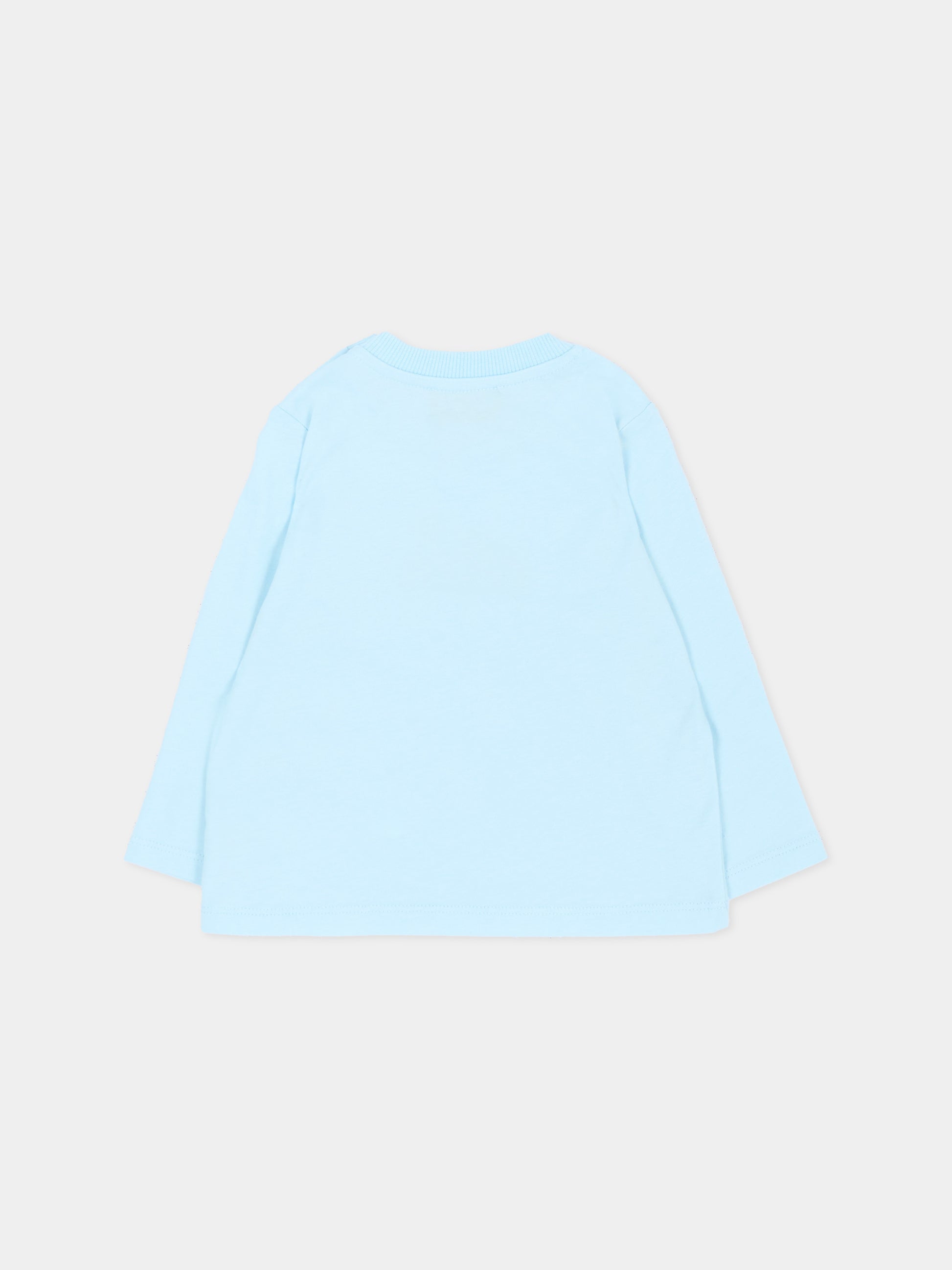 T-Shirt azzurra per neonato con Teddy Bear,Moschino Kids,MSO014 LAA10 40304