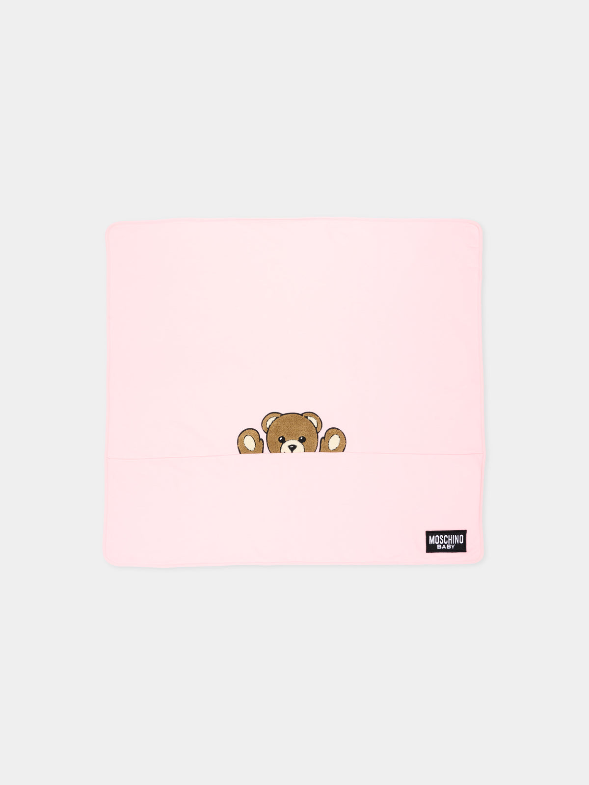 Coperta rosa per neonata con Teddy Bear,Moschino Kids,MUB00N LCA93 50209