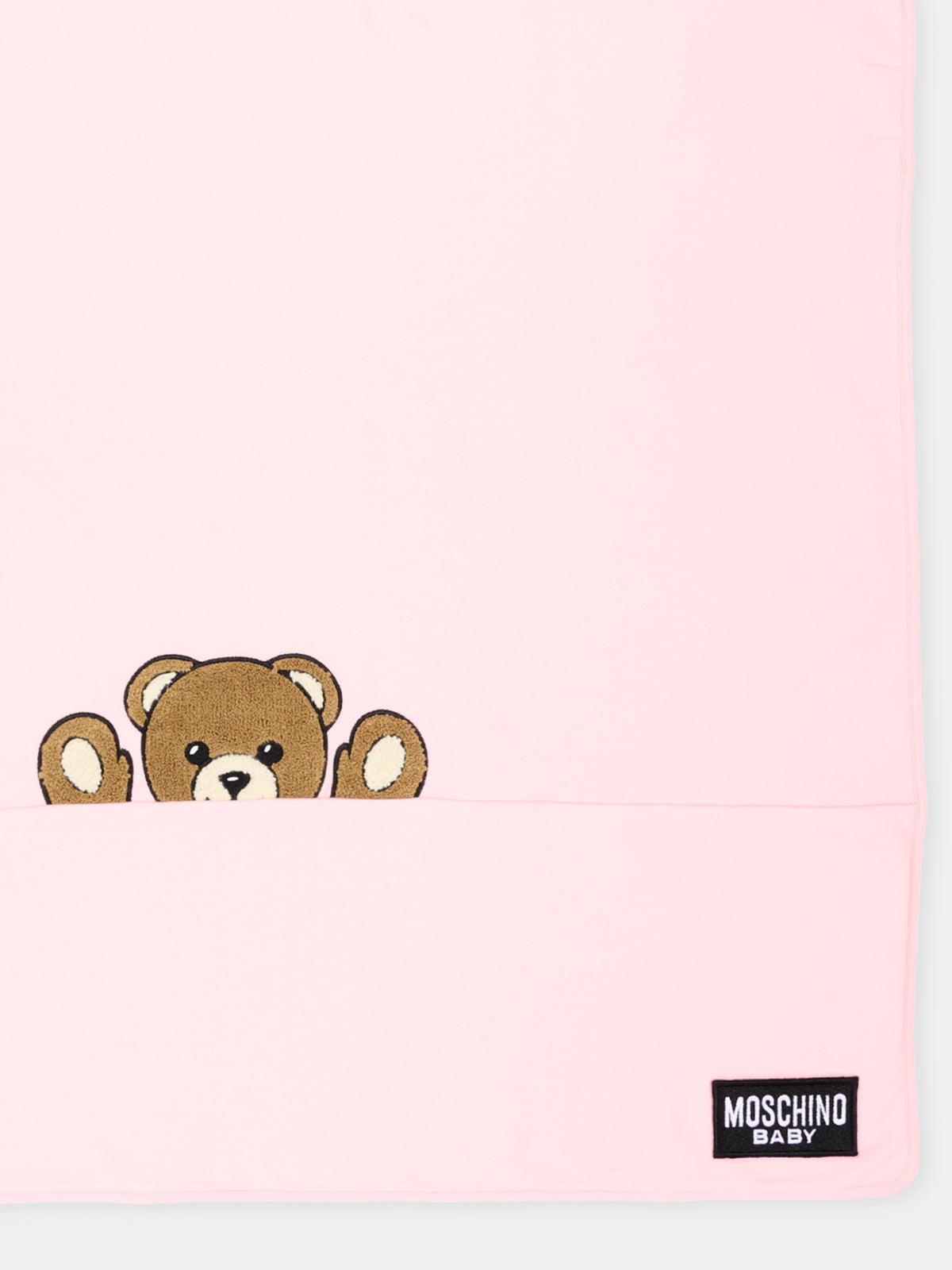 Coperta rosa per neonata con Teddy Bear,Moschino Kids,MUB00N LCA93 50209