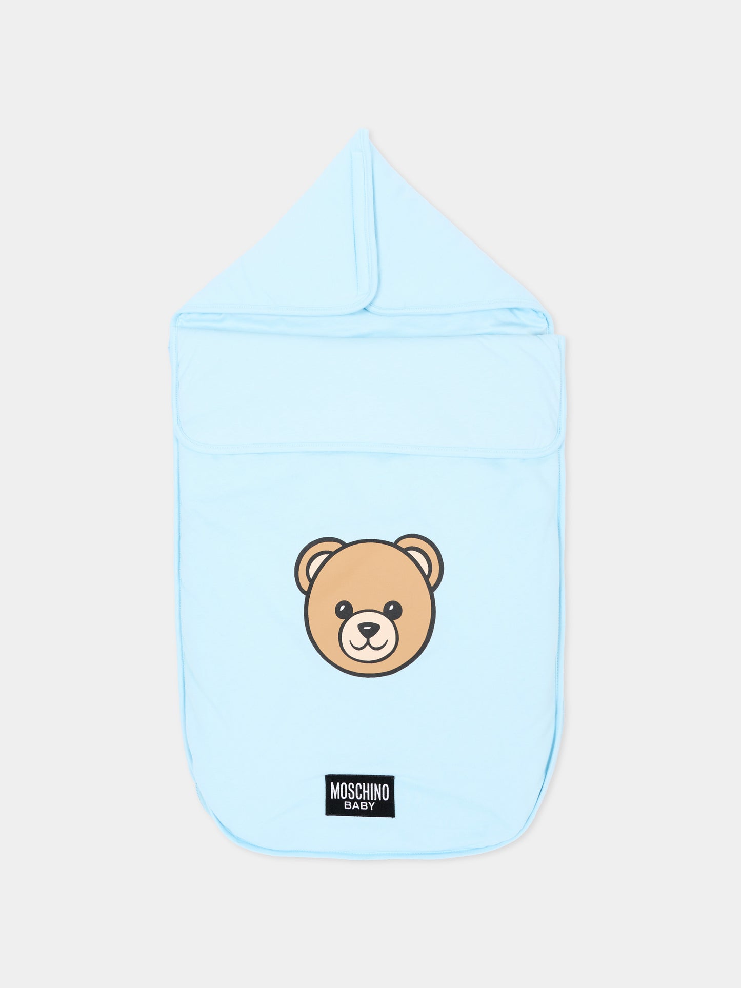 Sacco nanna azzurro per neonato con Teddy Bear,Moschino Kids,MUE00W LCA40 40304