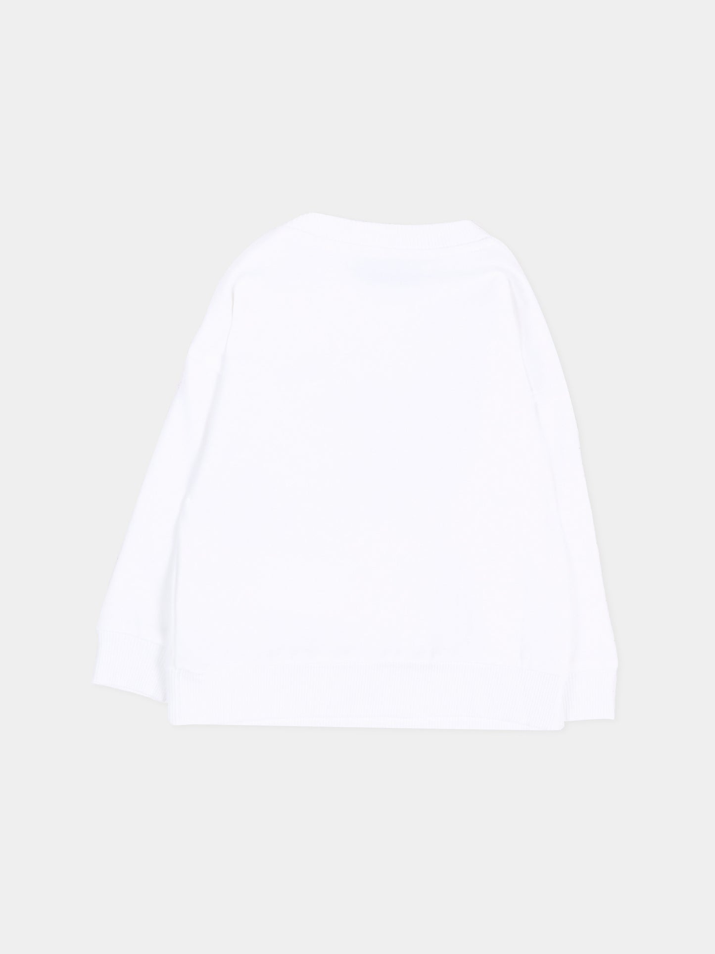 Felpa bianca per neonati con Teddy Bear,Moschino Kids,MUF06H LCA83 10101
