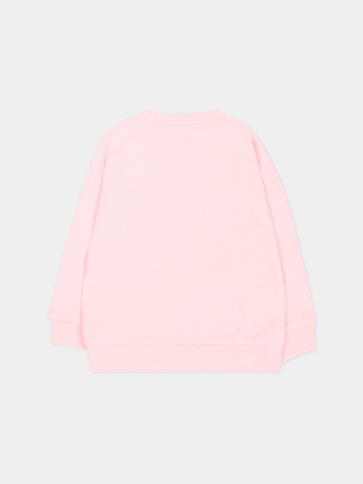 Felpa rosa per neonata con Teddy Bear,Moschino Kids,MUF06H LCA83 50209