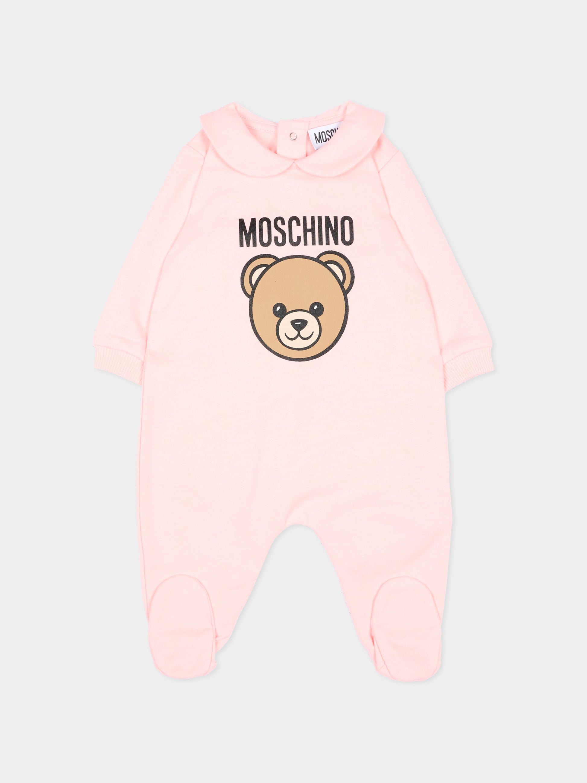 Tutina rosa per neonata con Teddy Bear,Moschino Kids,MUY09O LCA40 50209