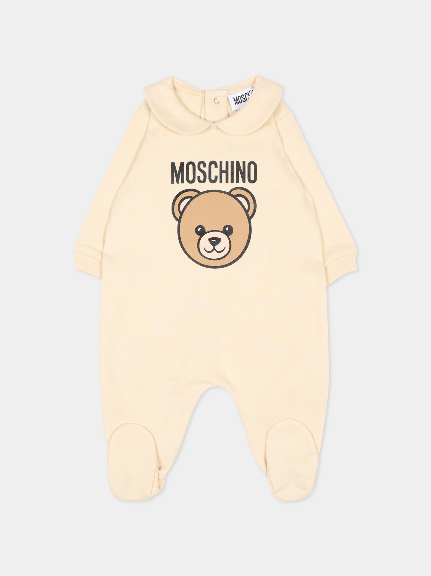 Set tutina beige per neonati con Teddy Bear,Moschino Kids,MUY09P LCA40 20404