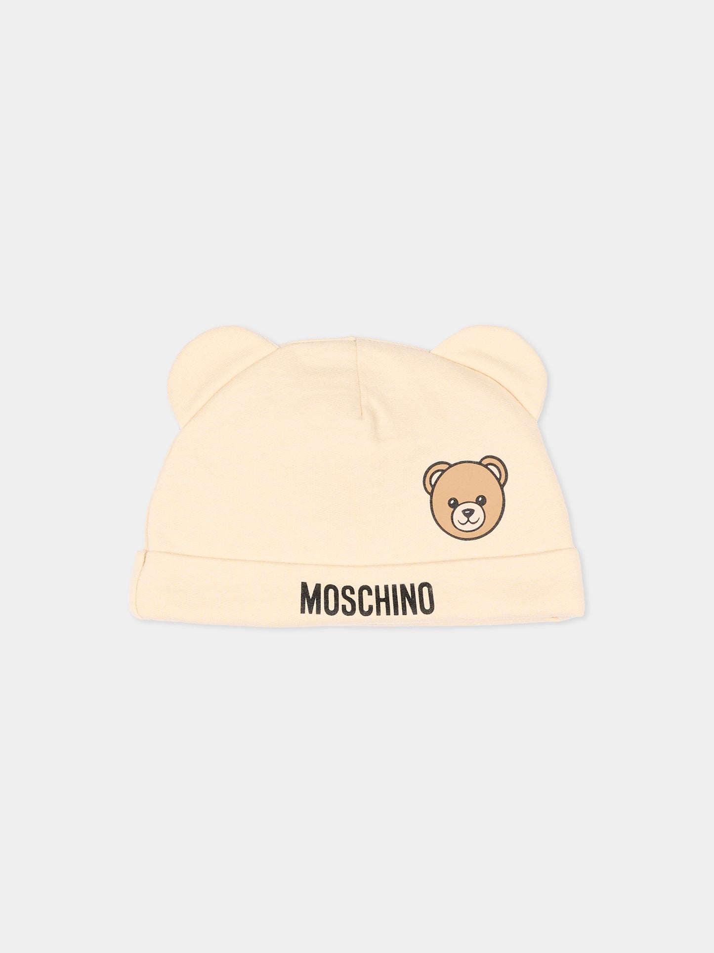 Set tutina beige per neonati con Teddy Bear,Moschino Kids,MUY09P LCA40 20404